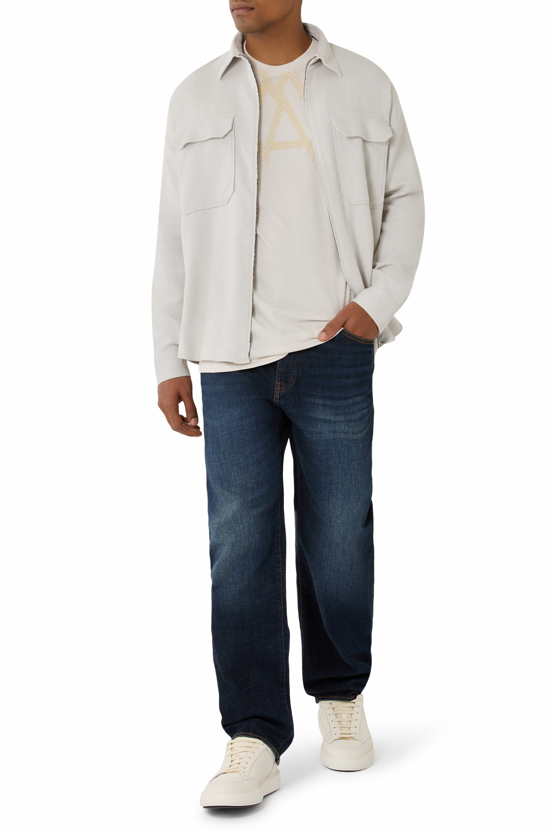 Zip-Up Front Pocket Shirt