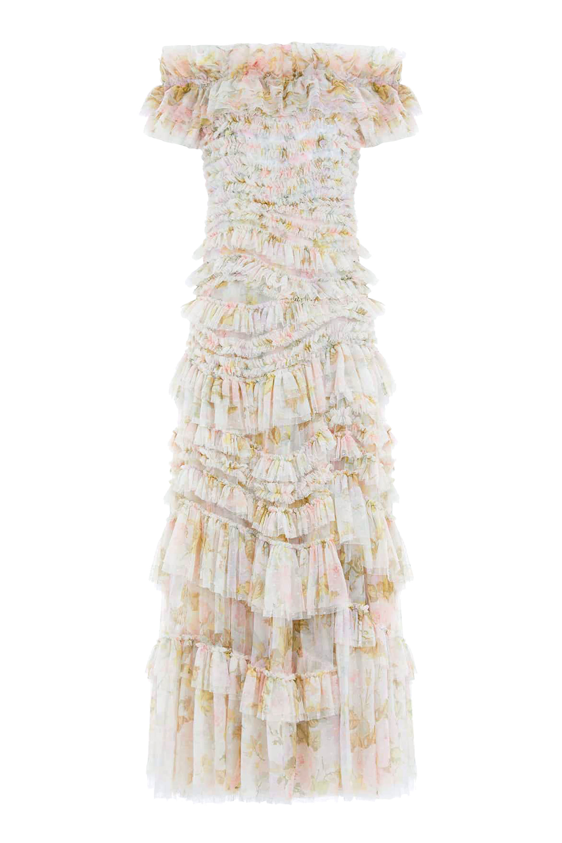 Rose Powder Off-Shoulder Gown