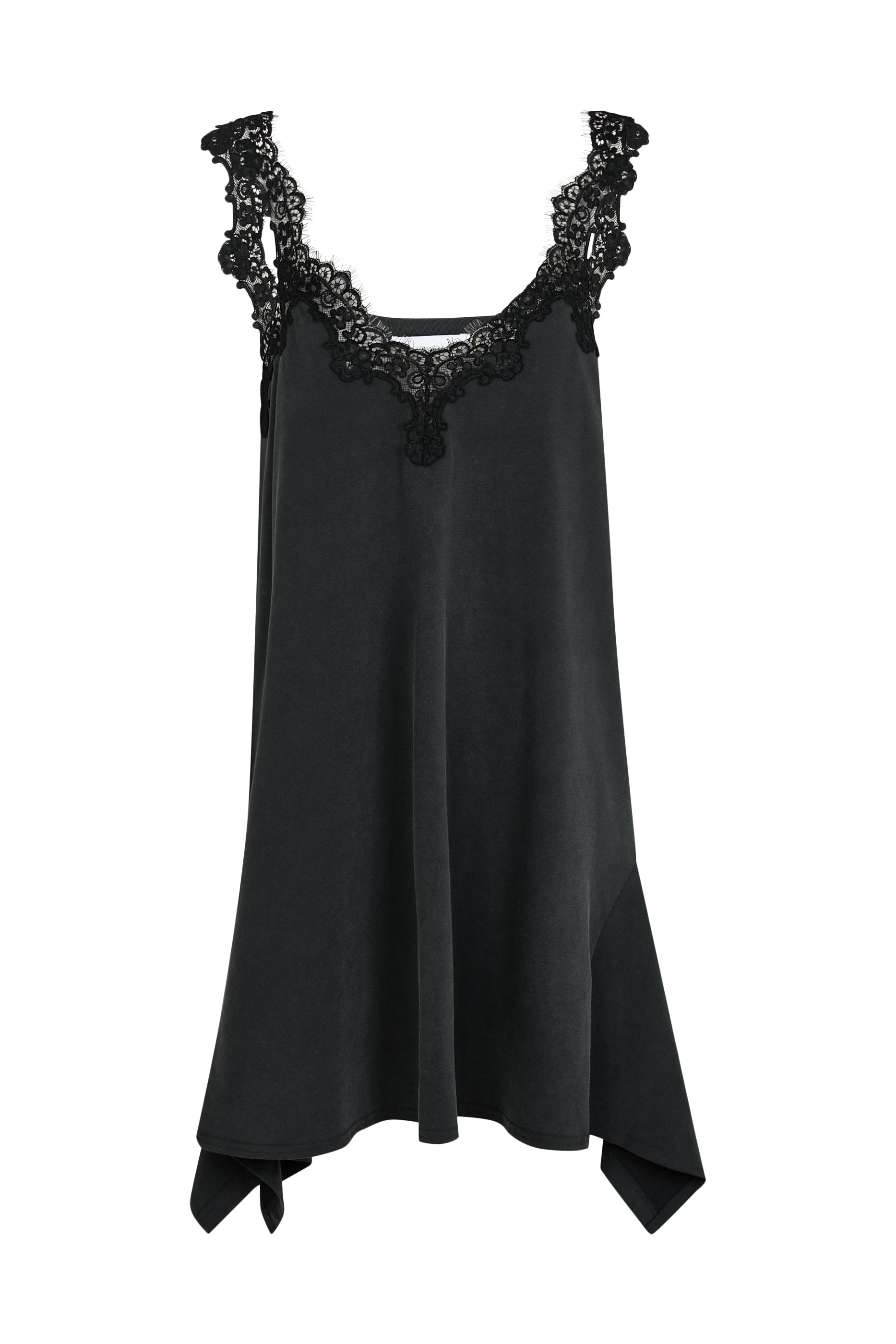 Lace-Trim Mini Dress