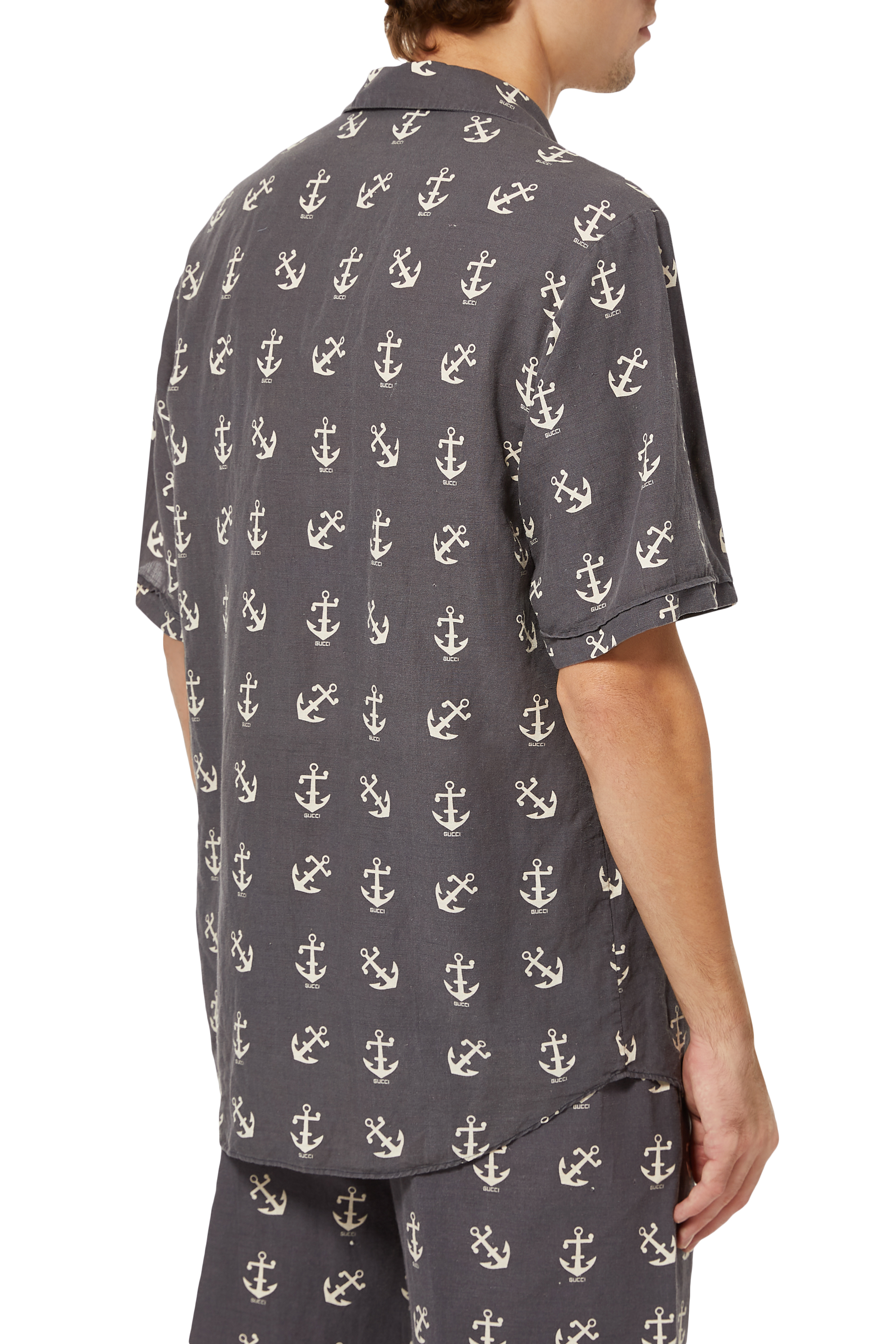 Anchor Print Bowling Shirt