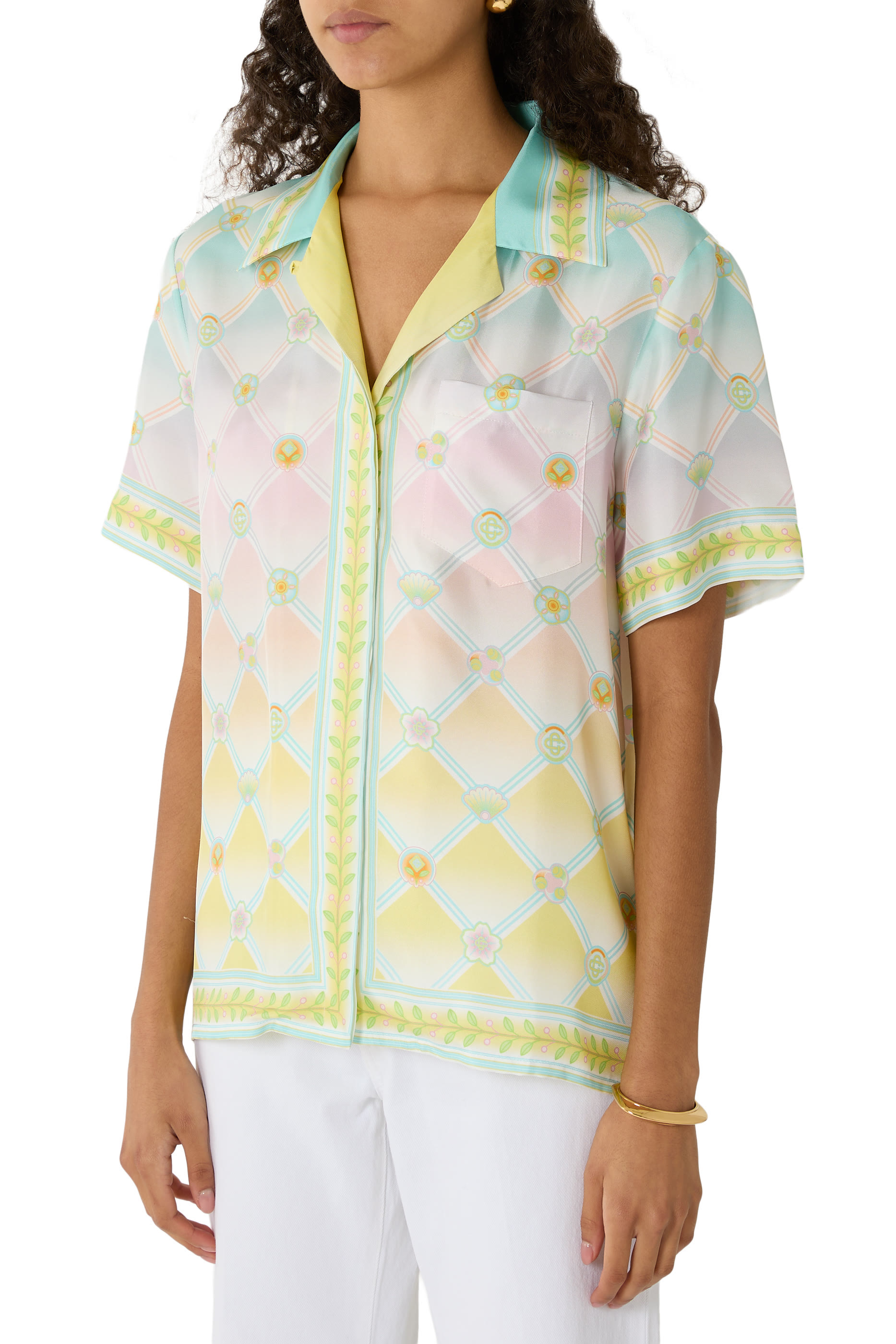 Candy Icons-Print Short Sleeves Shirt