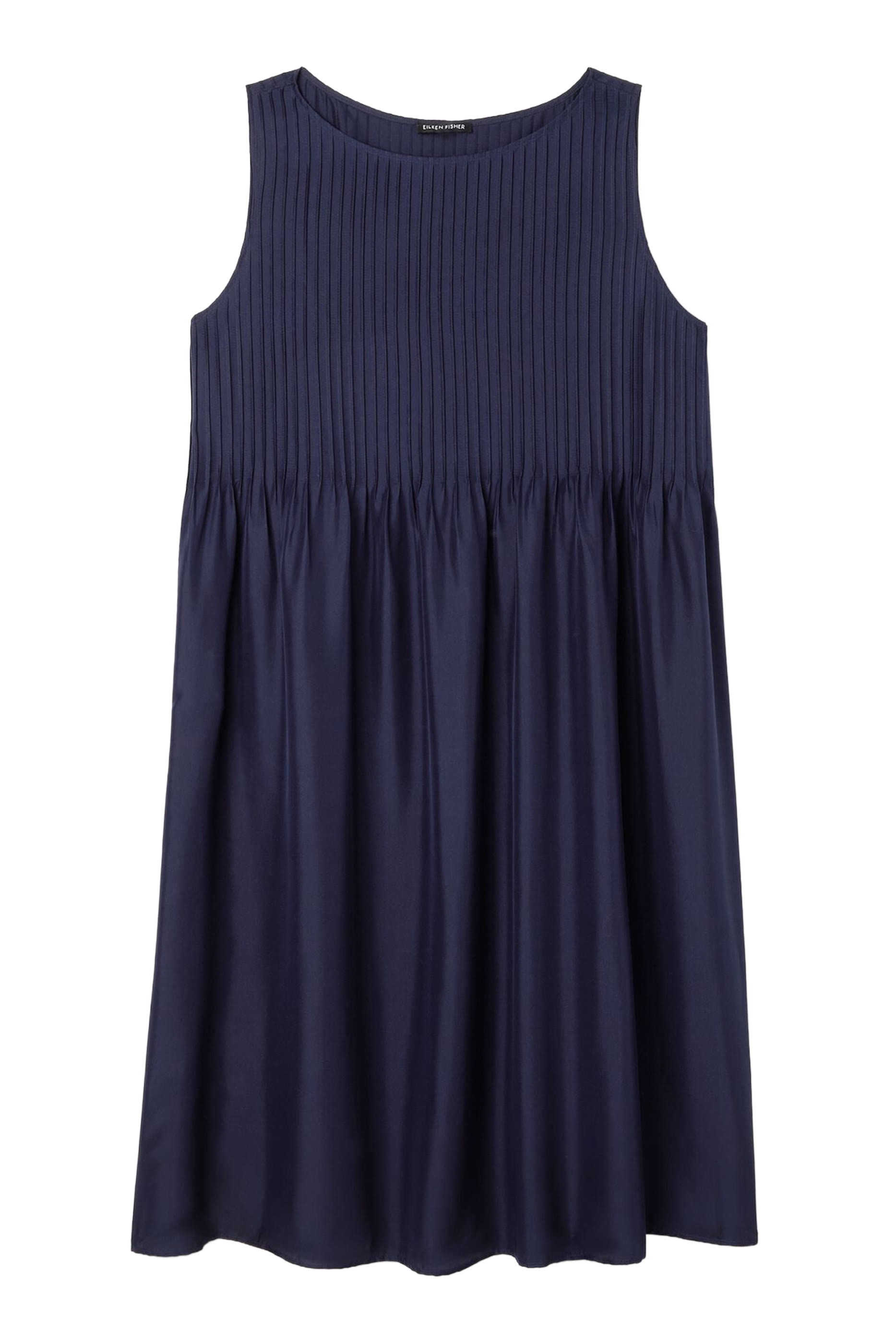 Pleated Bateau Neck Dress