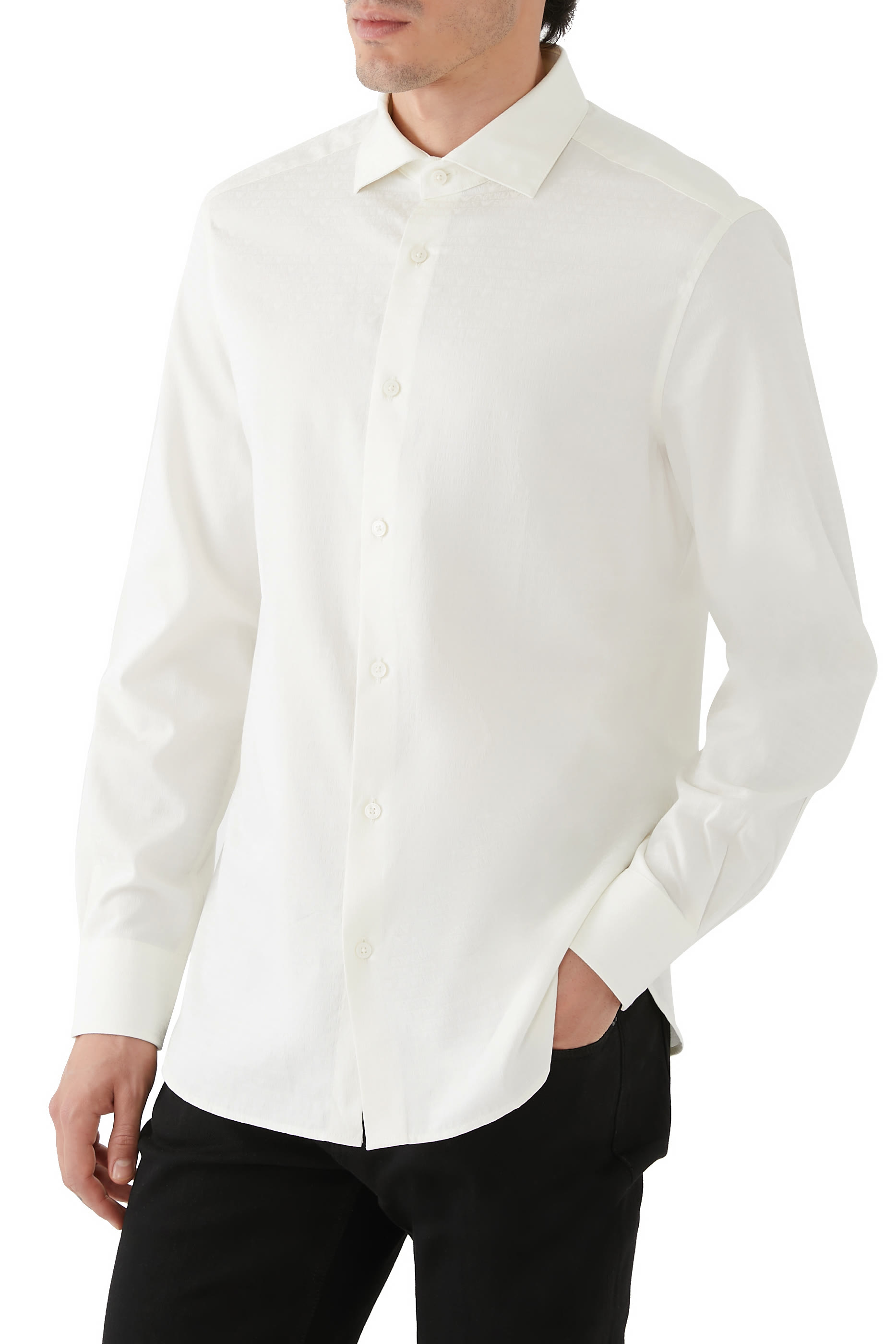 All-over Jacquard Logo Shirt