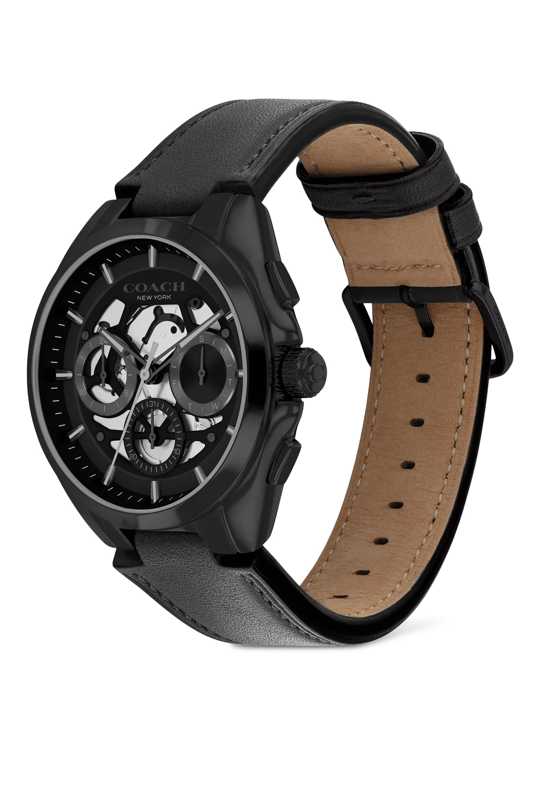 Jackson Quartz Chronograph Leather Strap Watch
