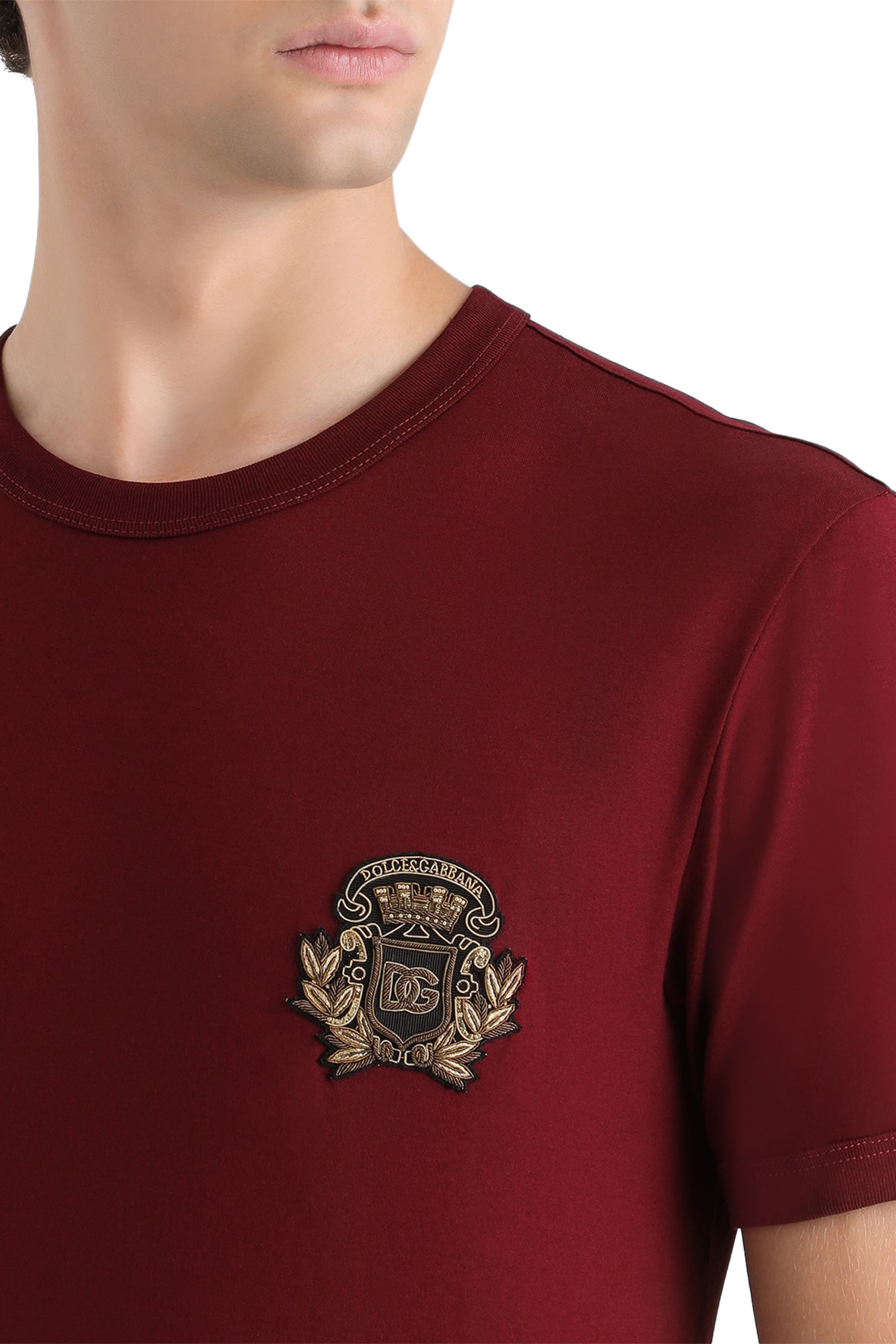  Cotton T-Shirt with Heraldic Patch