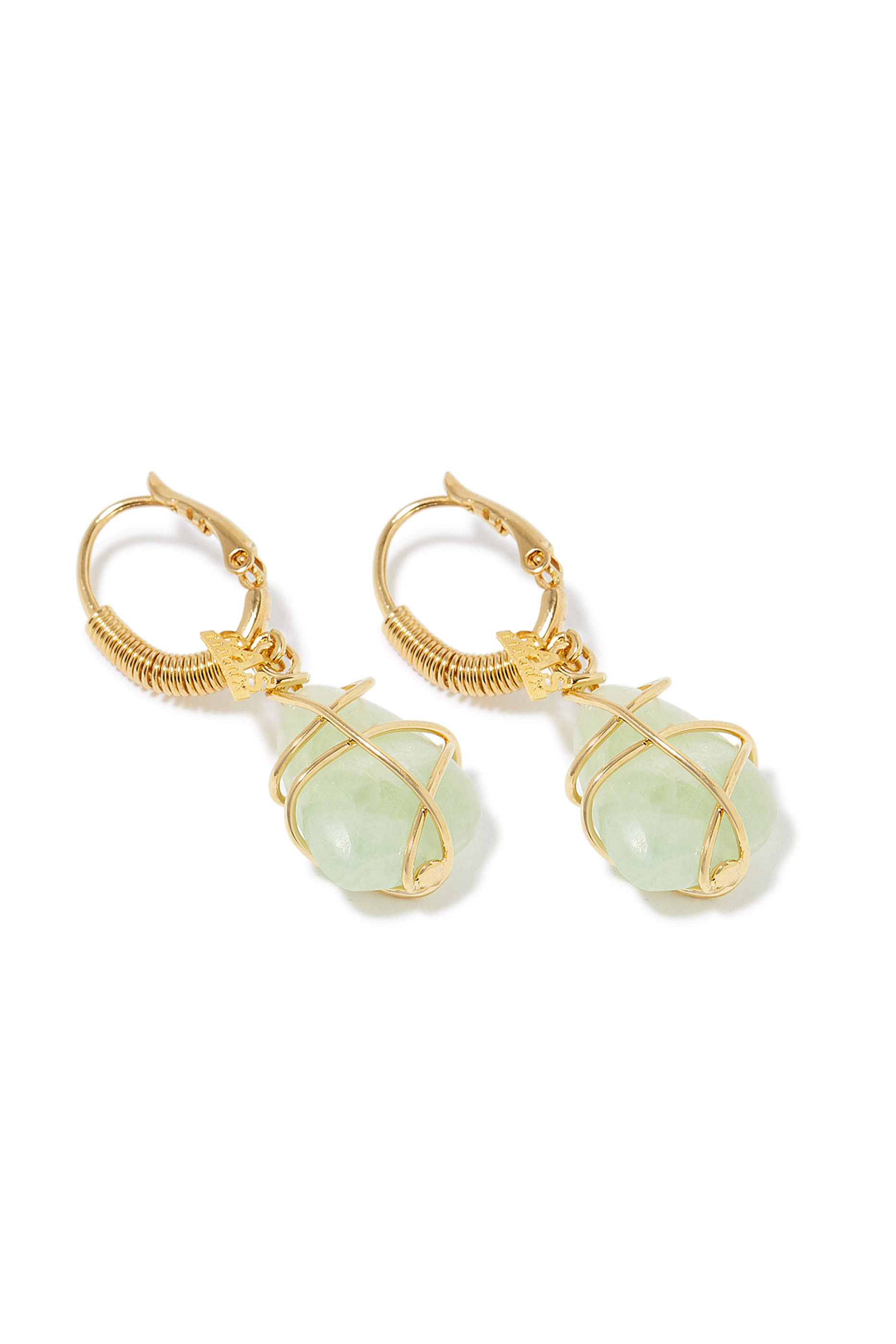 Tao Rainbow Earrings, Gold-Plated Brass & Amazonite