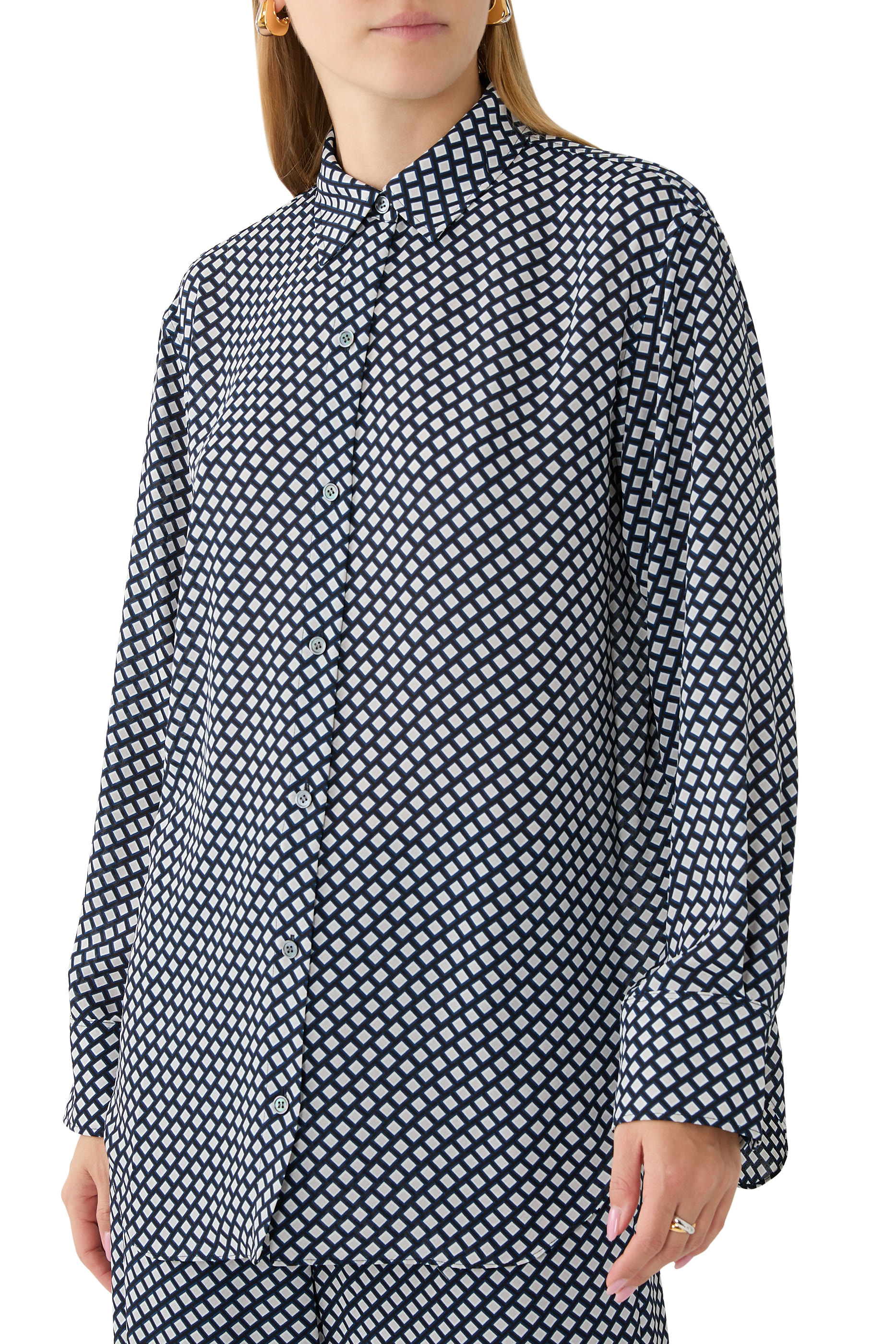 Geo Block Boyfriend Shirt