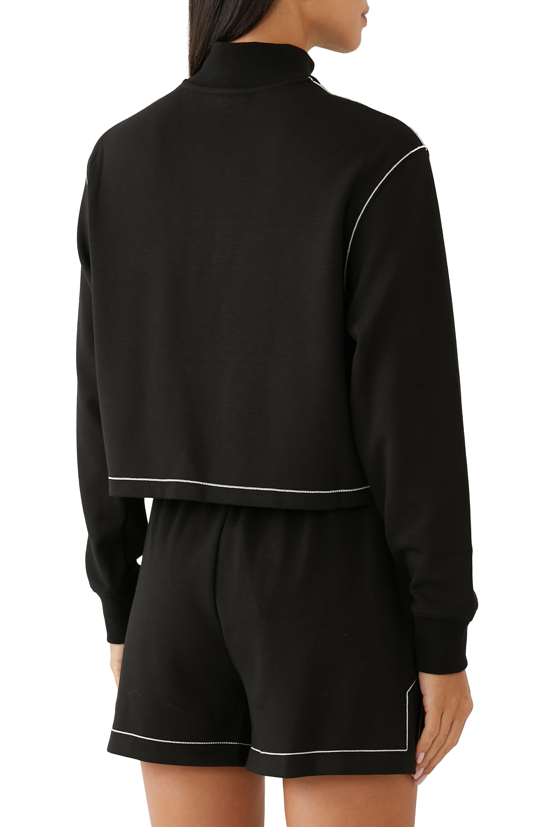 Cropped Half-Zip Pullover Top