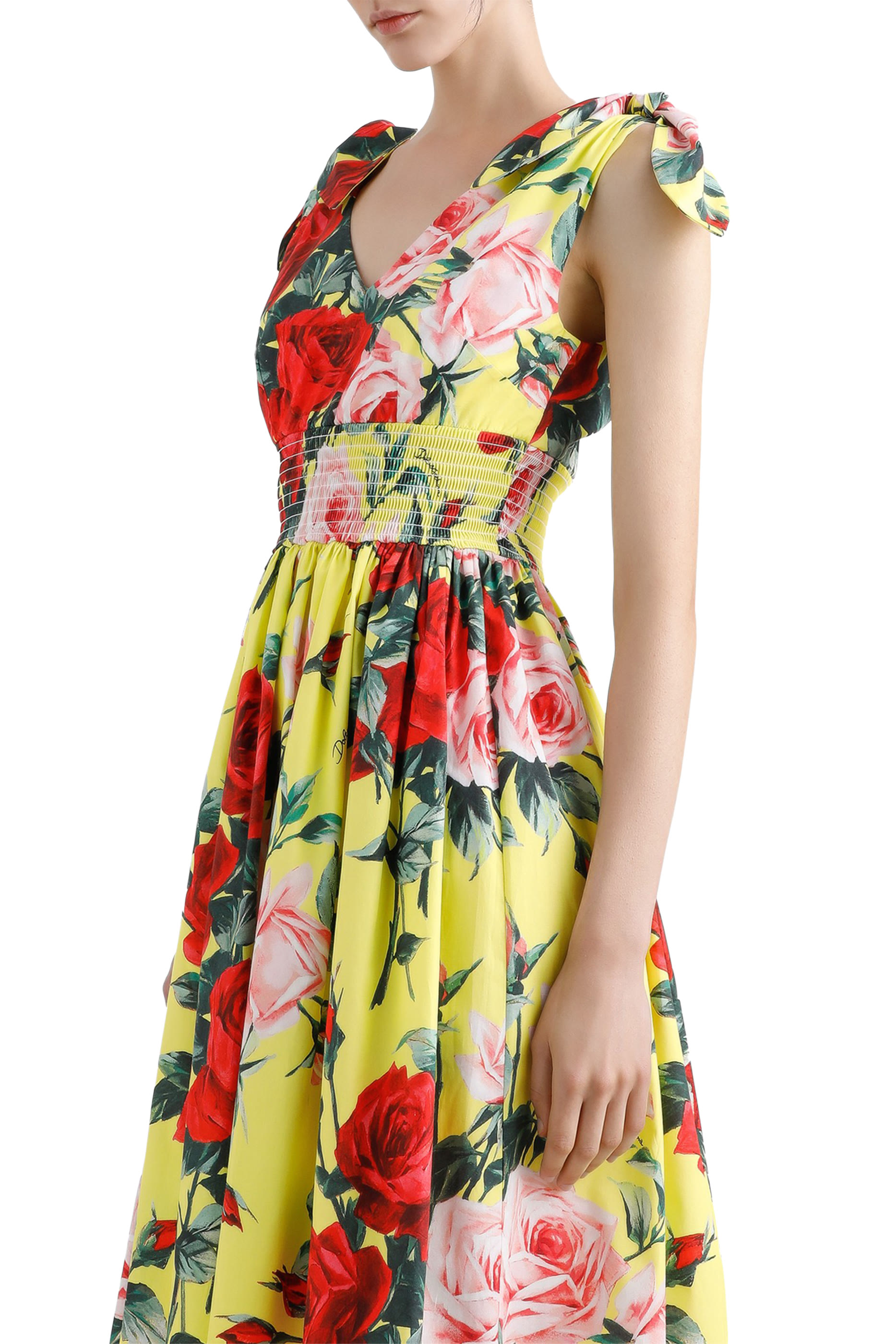 Printed Cotton Midi Dress