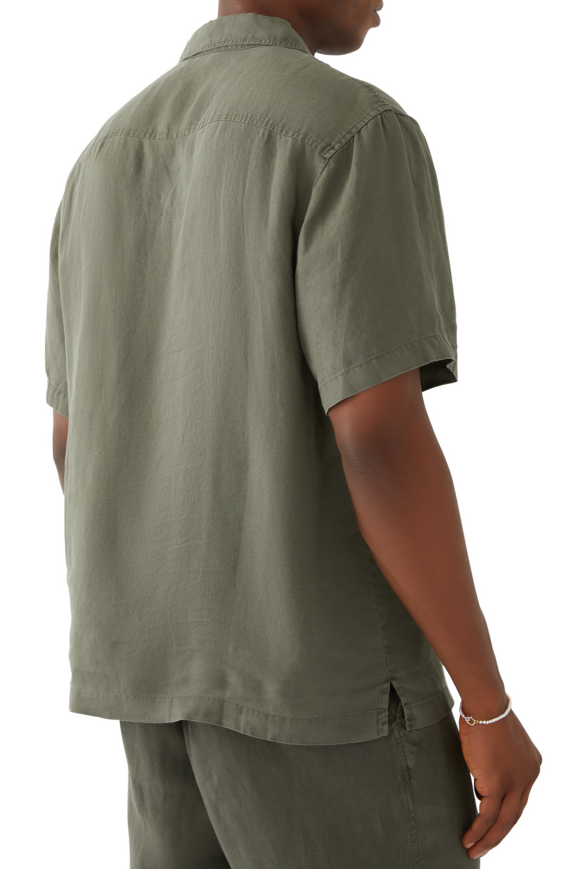 Linen Short Sleeves Pocket Shirt