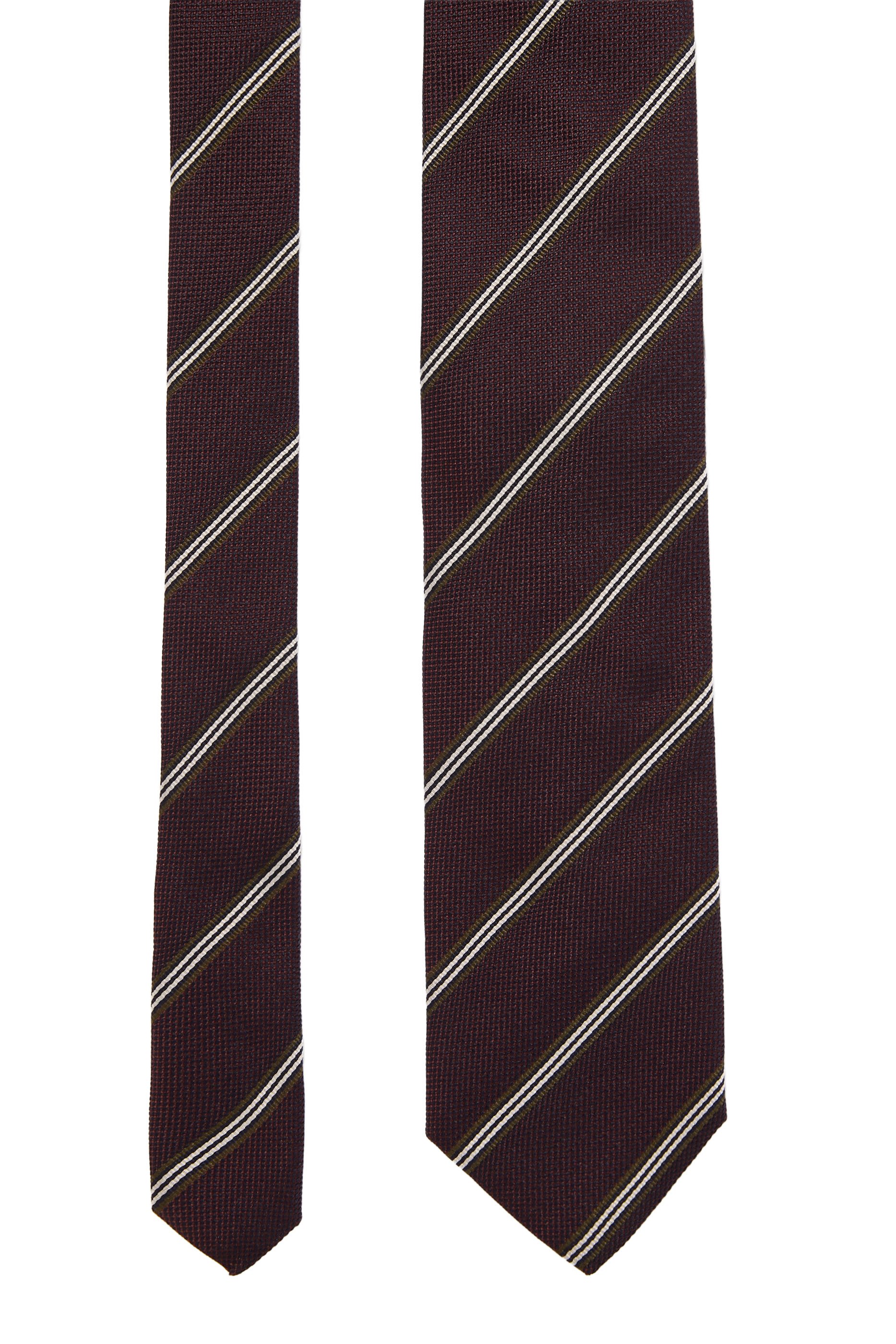 Striped Woven Silk Tie