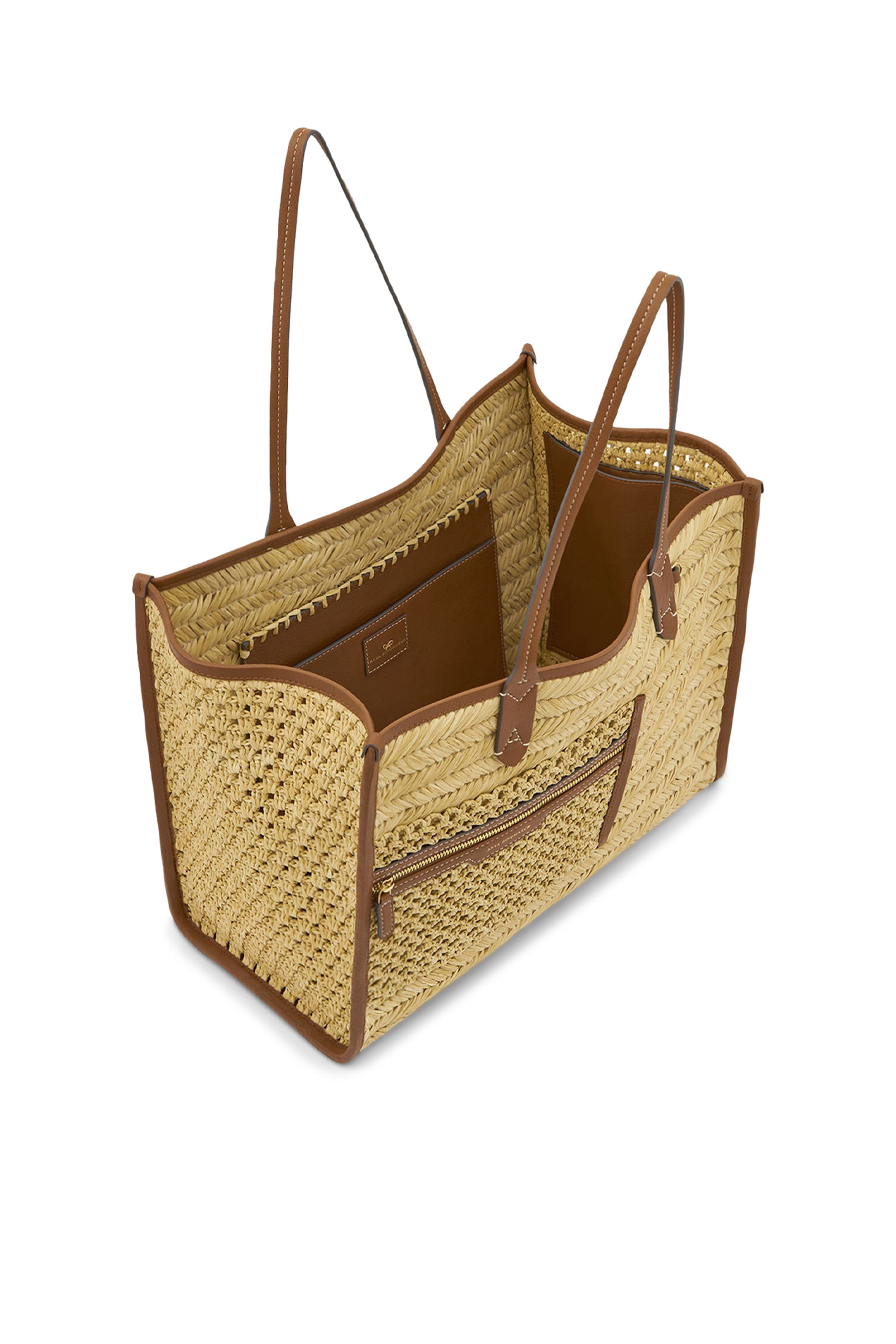 Tote Bag with Raffia Pocket