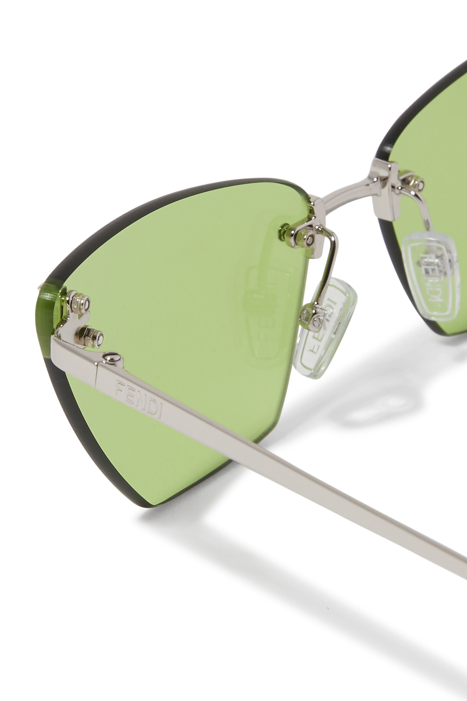 Fendi First Crystal Silver Cat Eye Sunglasses