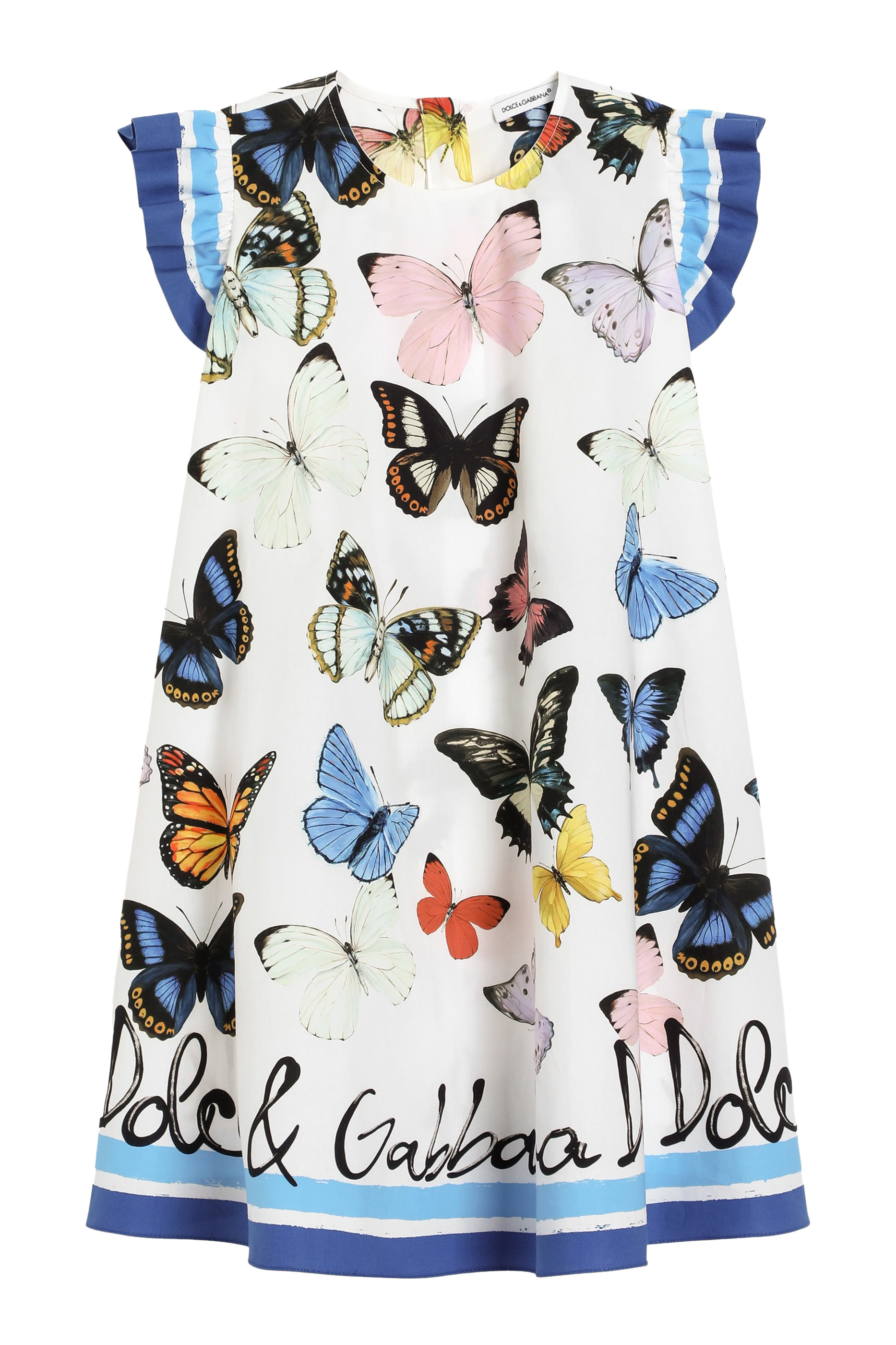 Kids All-Over Butterfly Print Flared Dress