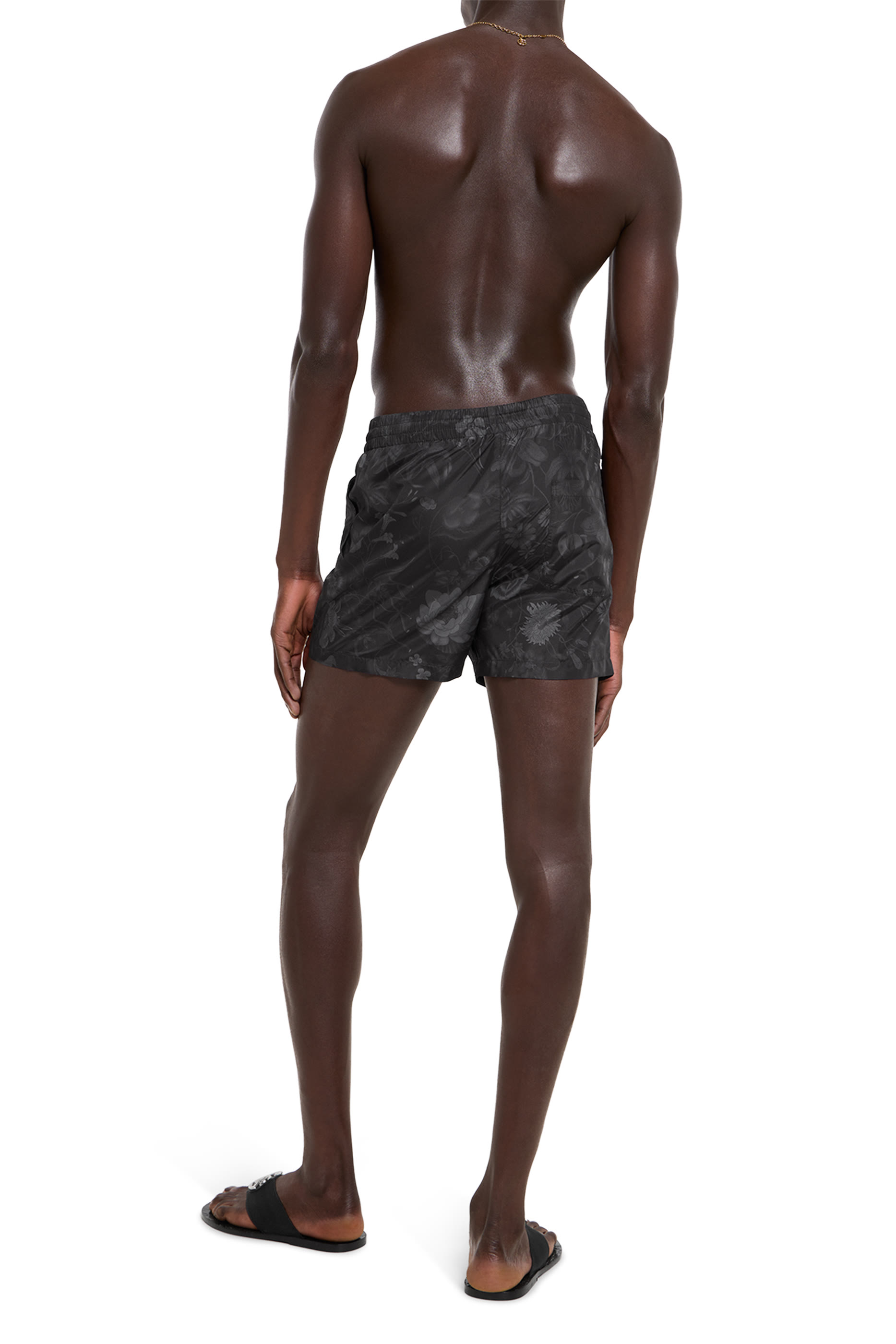 All-Over Flora Print Nylon Swim Shorts