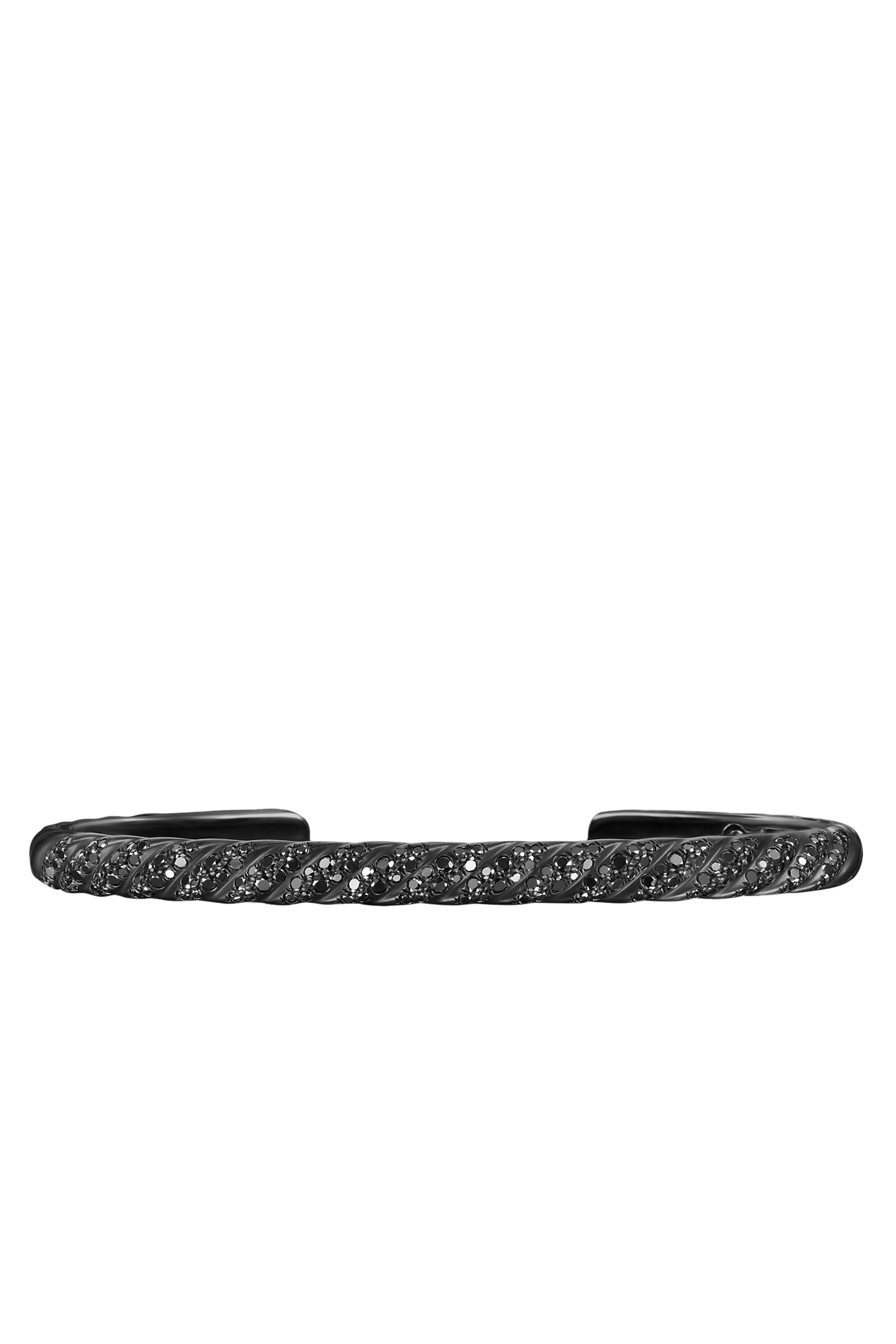 Sculpted Cable Cuff Bracelet, Black titanium & Black Diamonds