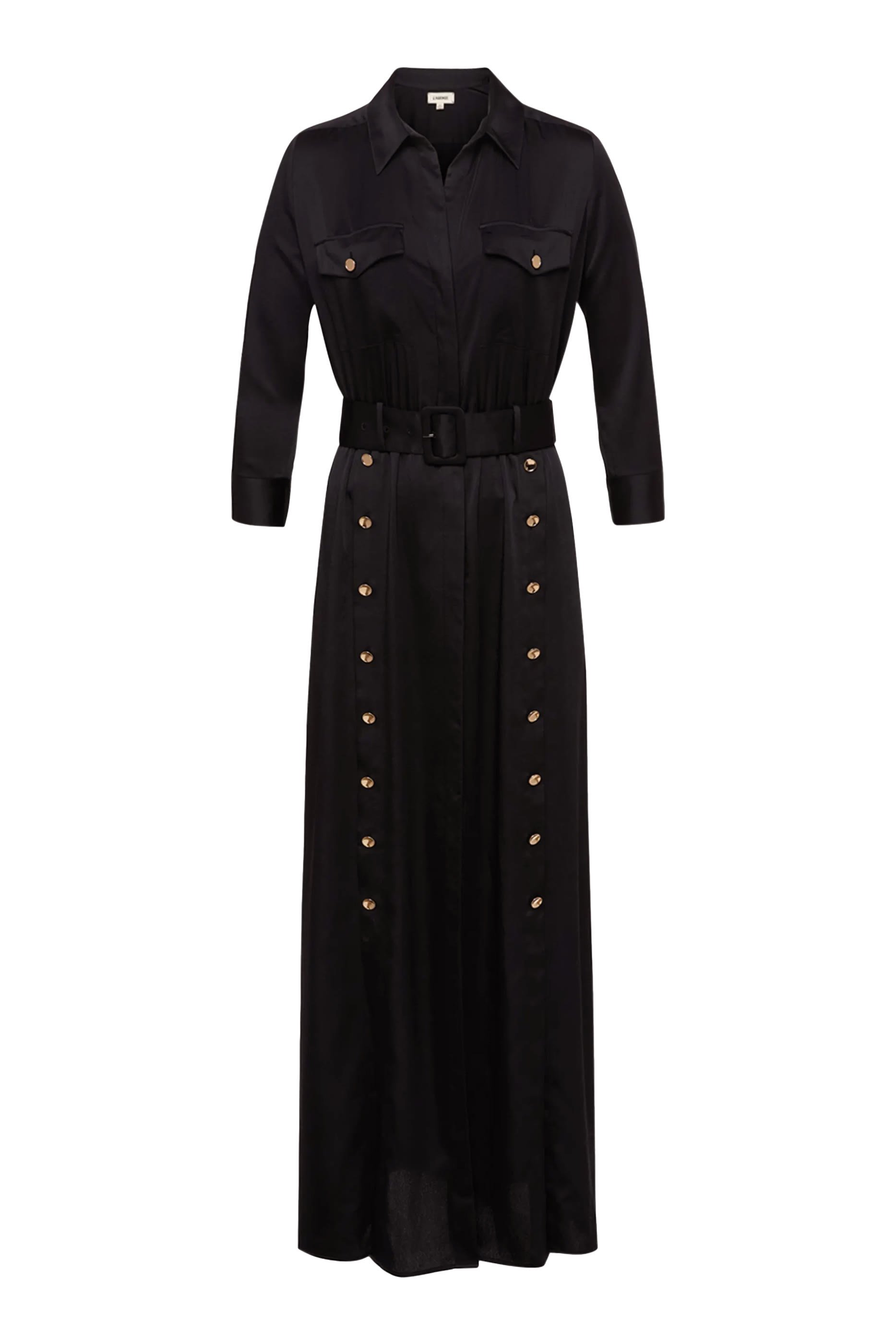 Uriah Satin Maxi Shirt Dress