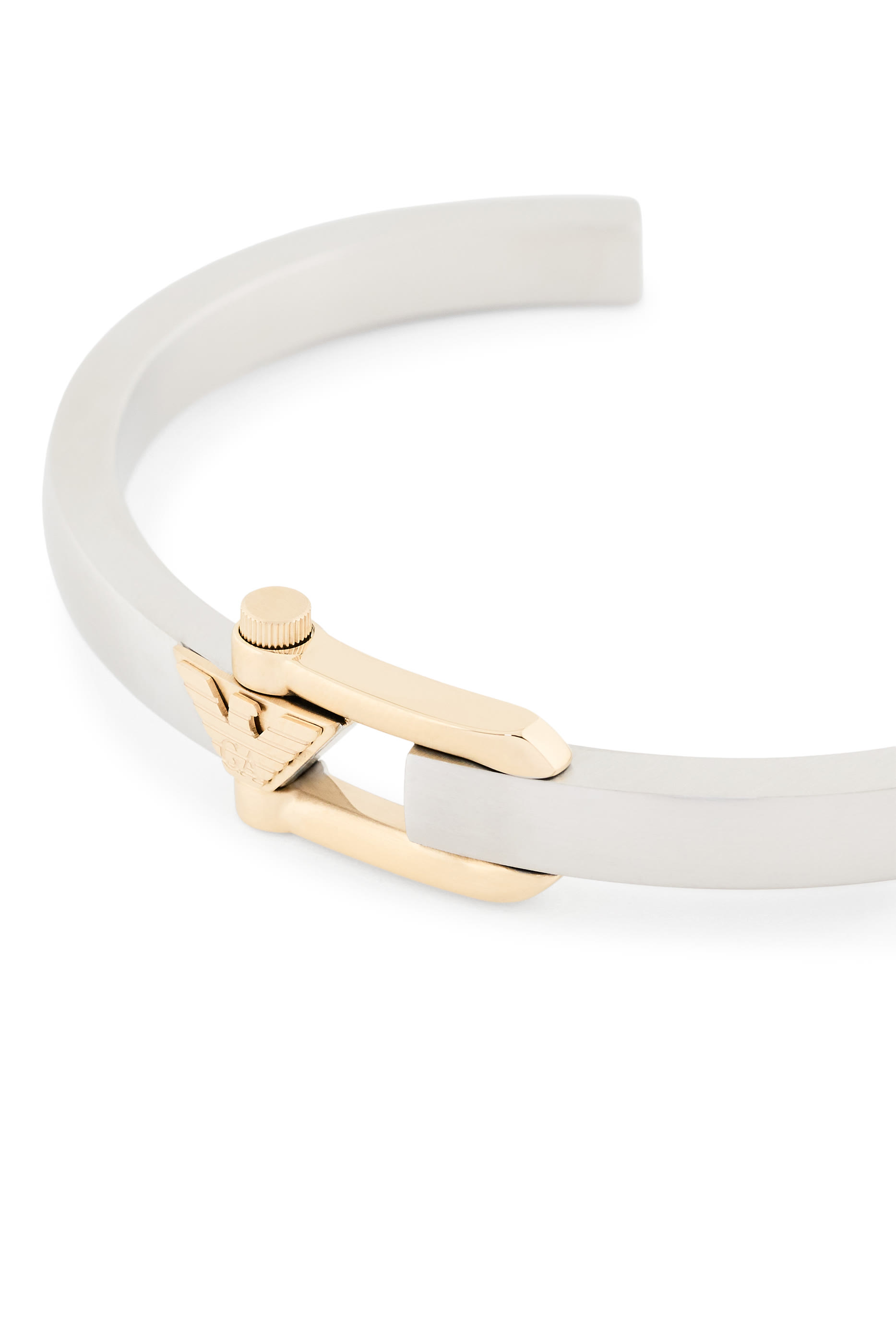 Two-Tone Stainless Steel Cuff Bracelet 