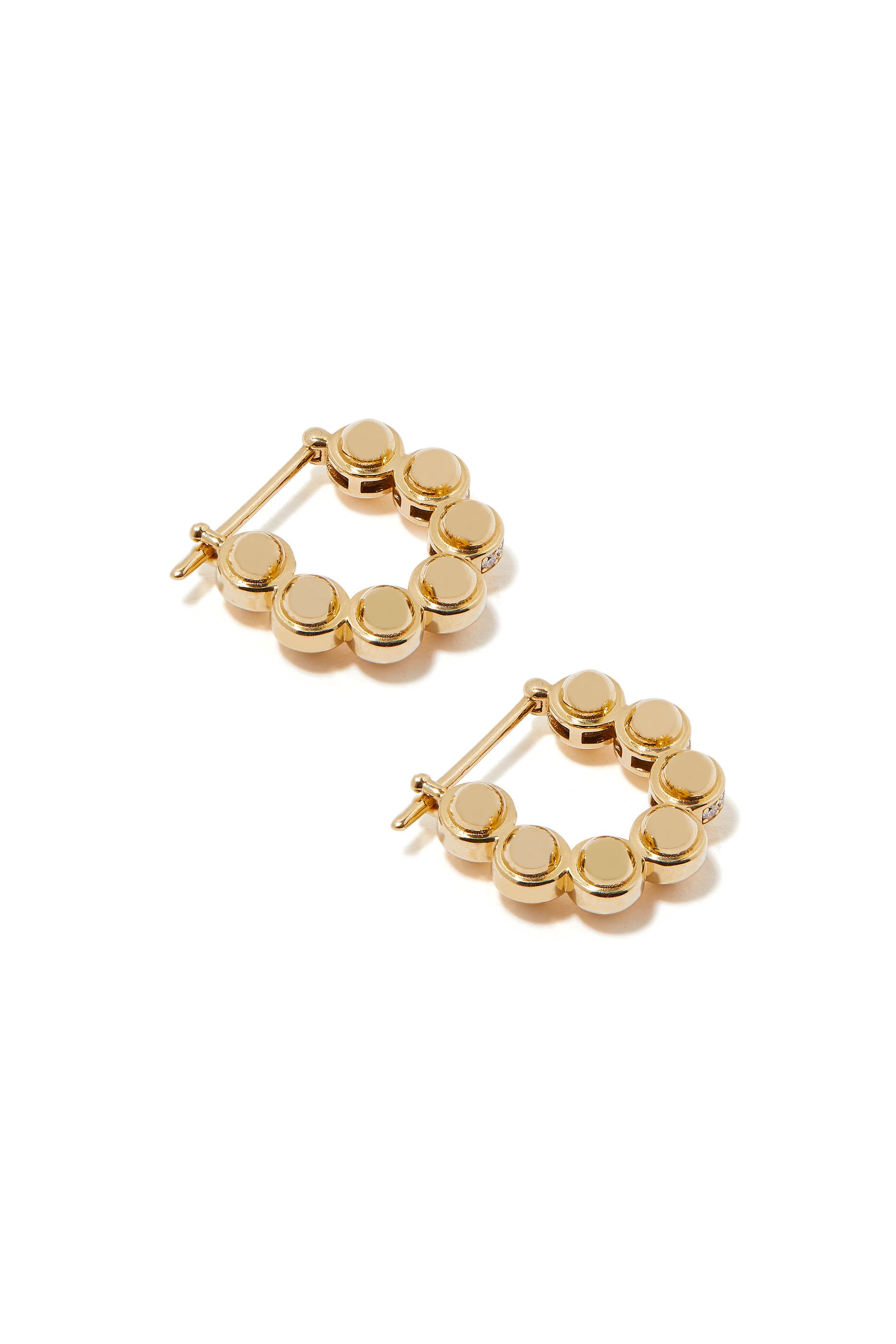 The Gold Atom Size 1 Earrings, 18k Yellow Gold & Diamonds