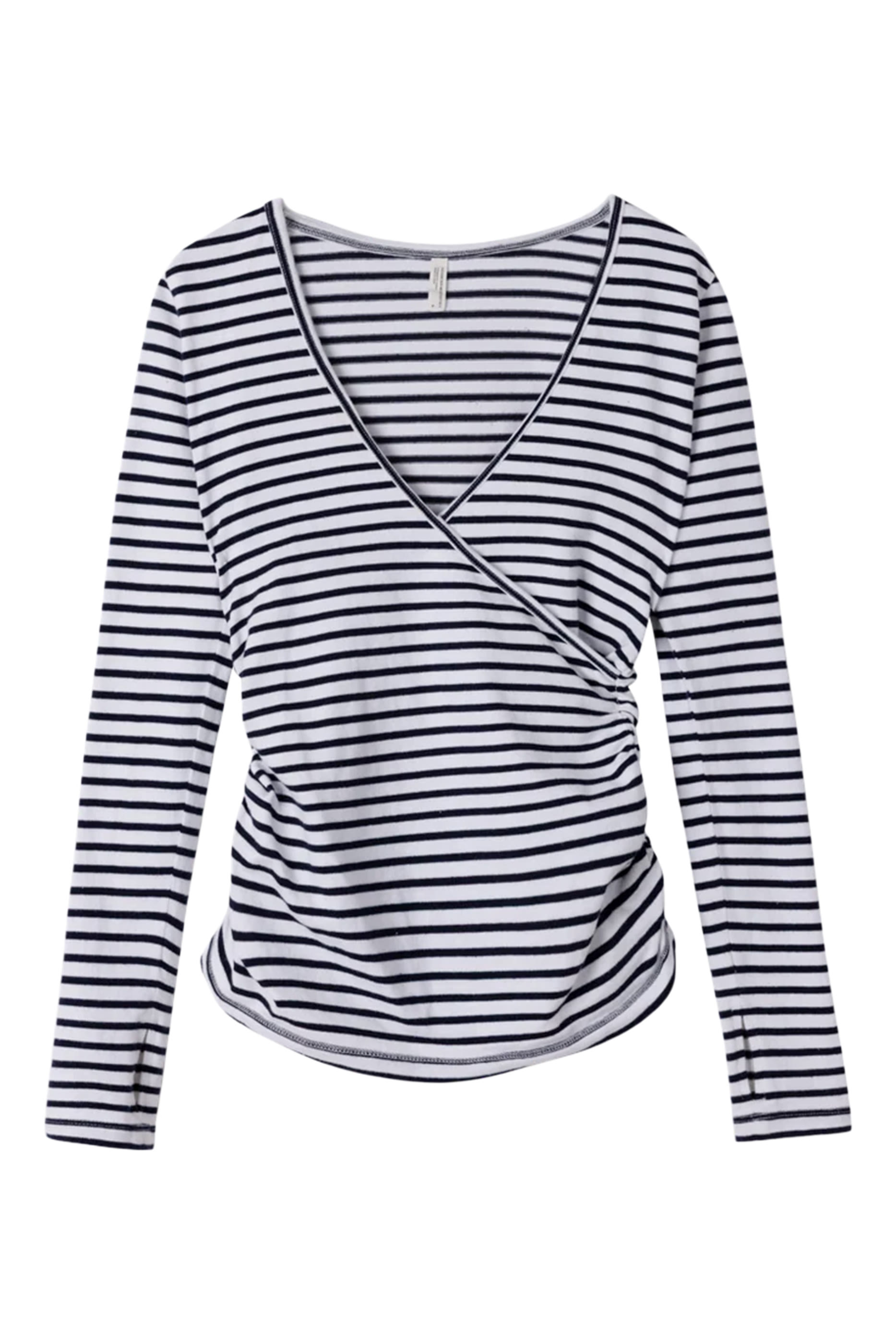 Stripe Jersey Wrap Top