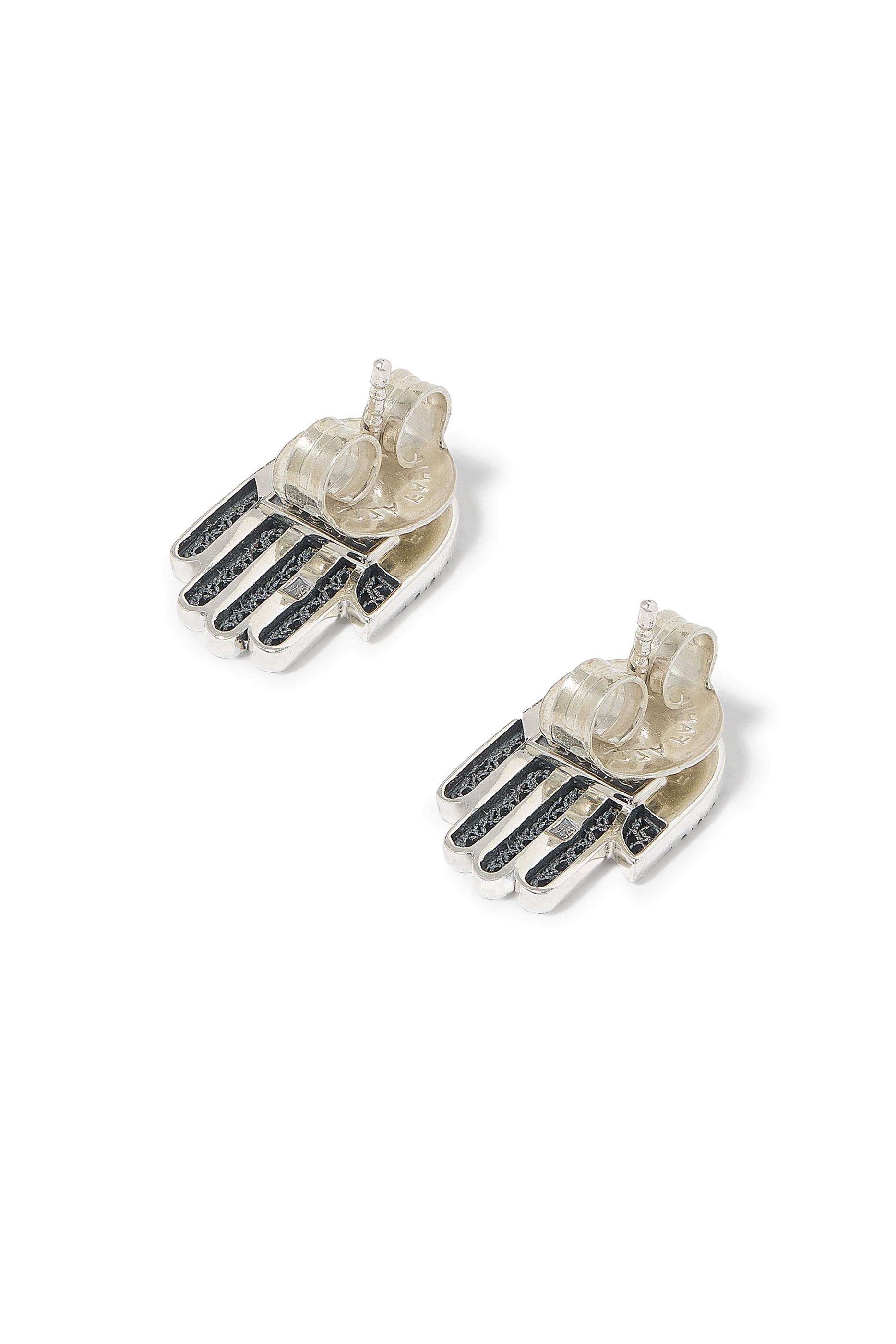 Filigree Kaf Earrings, 18K Gold with Sterling Silver & Champagne Diamonds