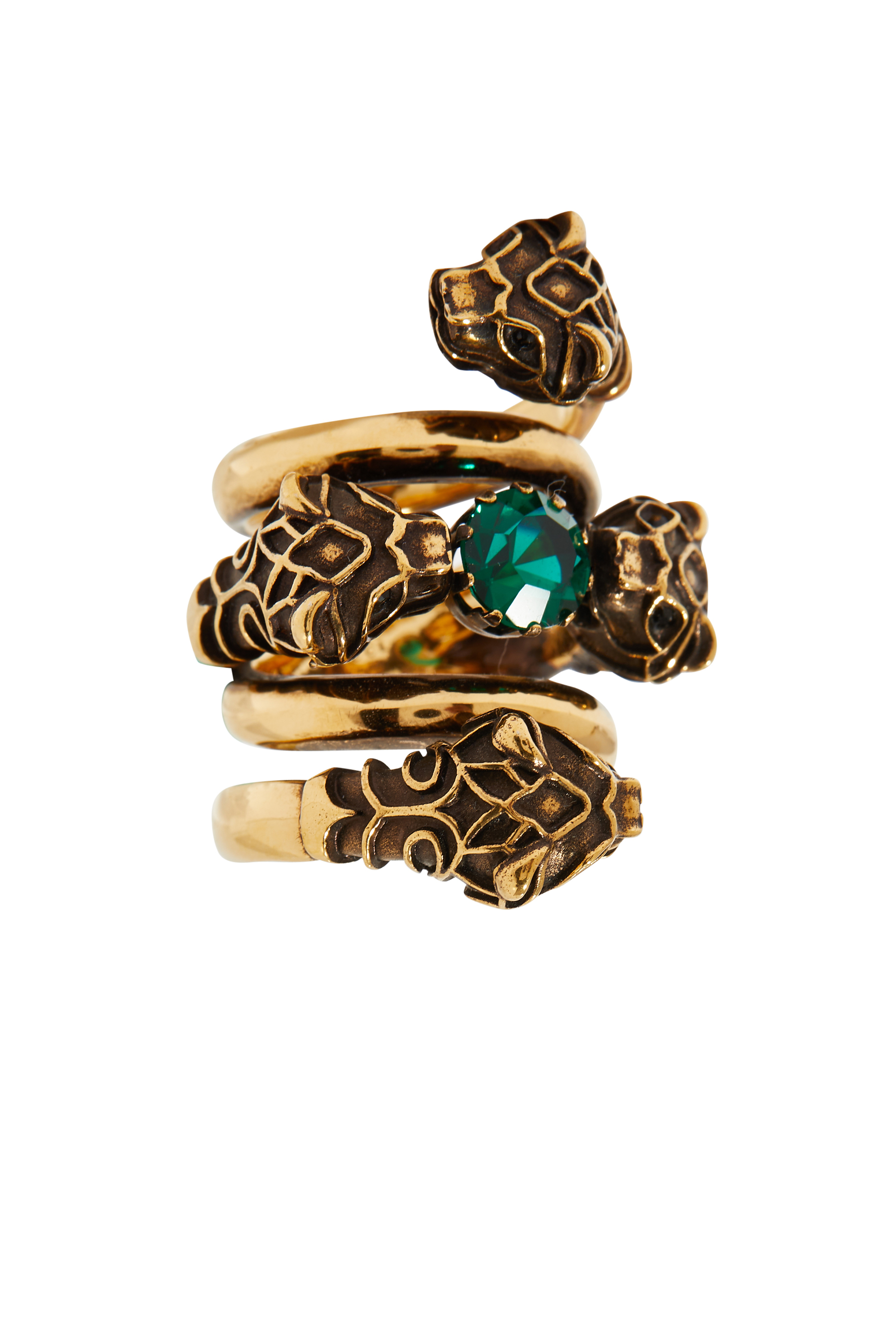 Double Wrap Tiger Head Ring