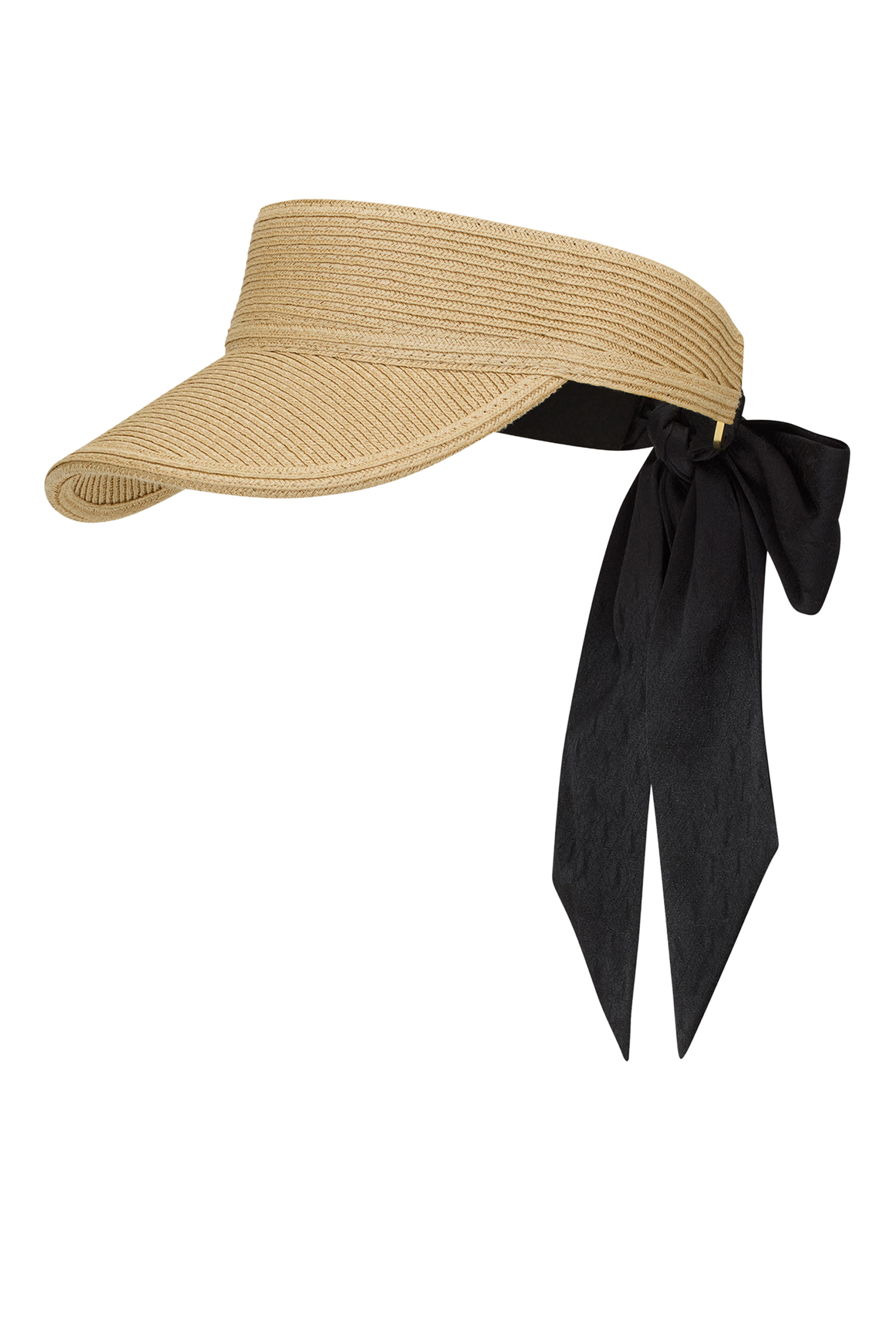  Visor in Straw with Scarf 