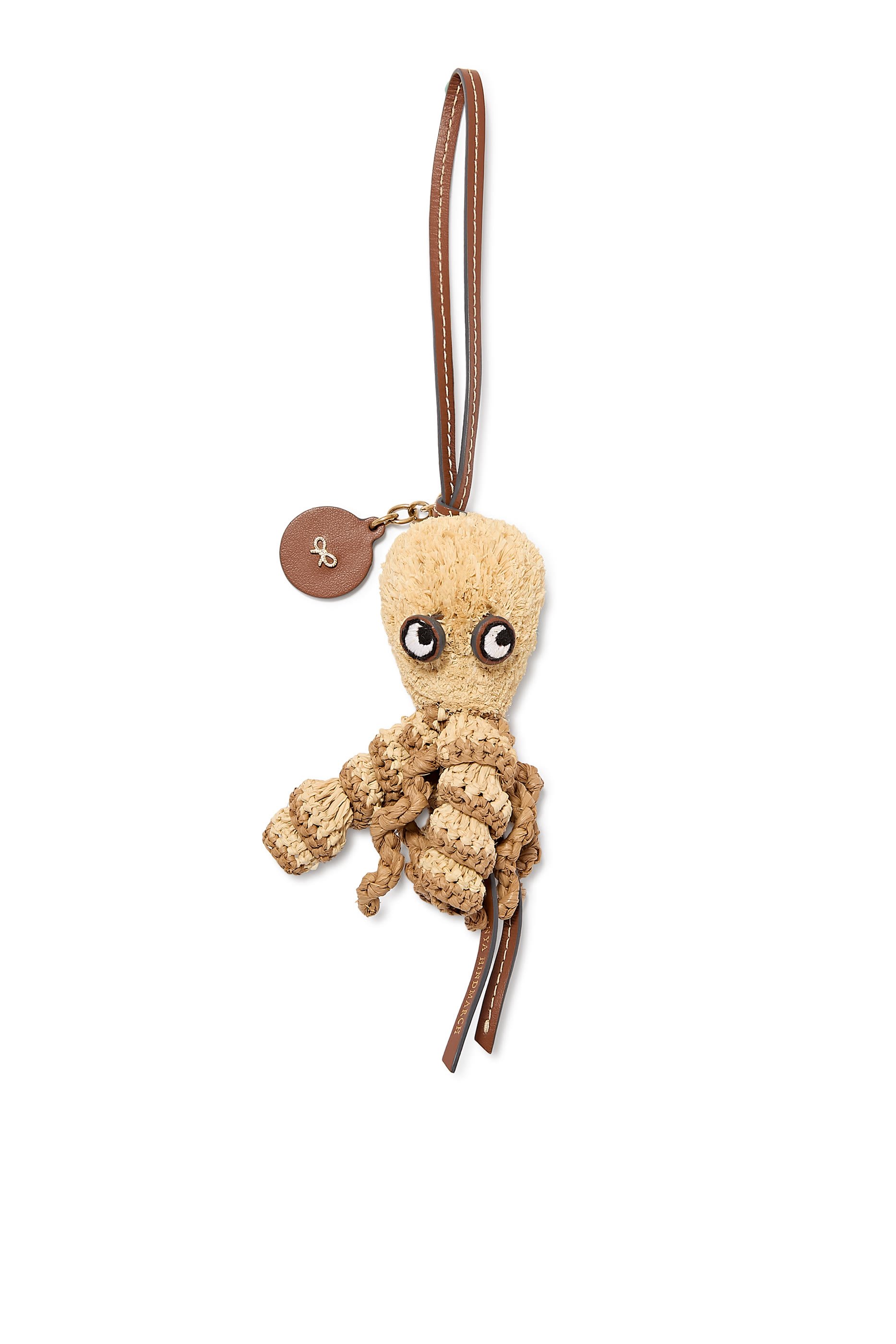 Octopus Raffia Keychain Charm