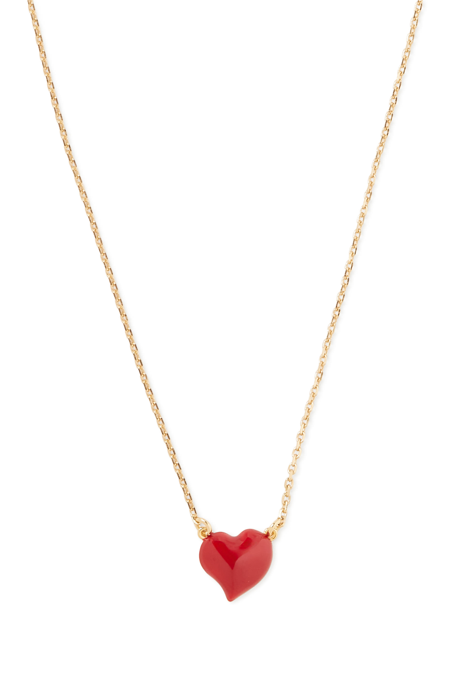 Amour Enamel Pendant Necklace, Plated Metal & Enamel