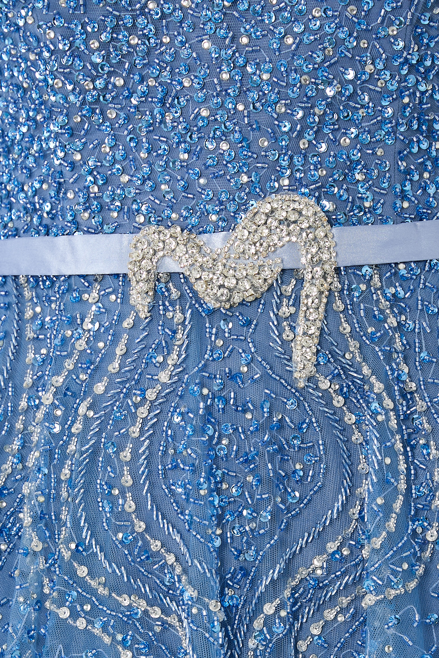  Beaded Capelet Sleeve Gown