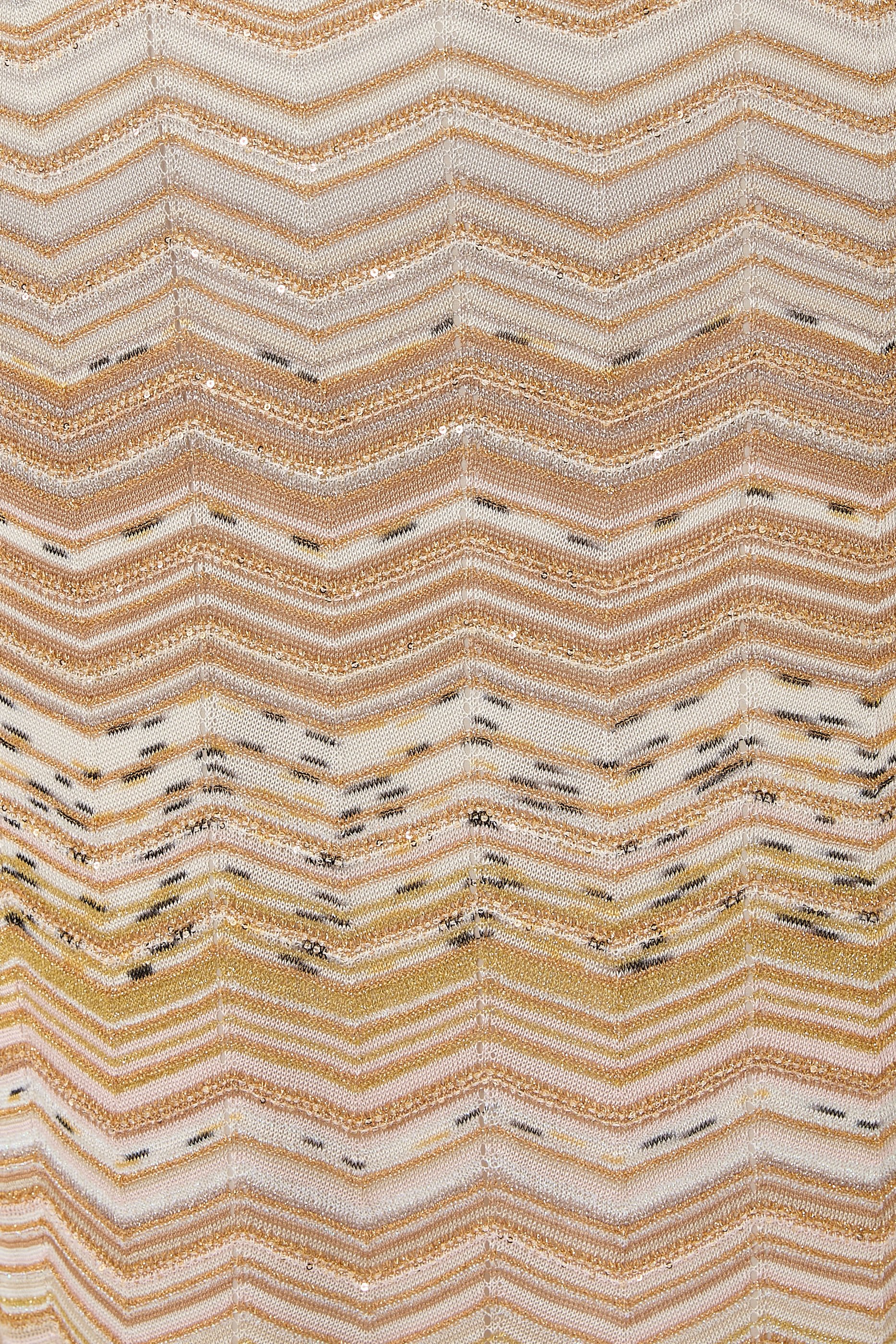 Sequins Long One-Shoulder Dress with Chevron Pattern