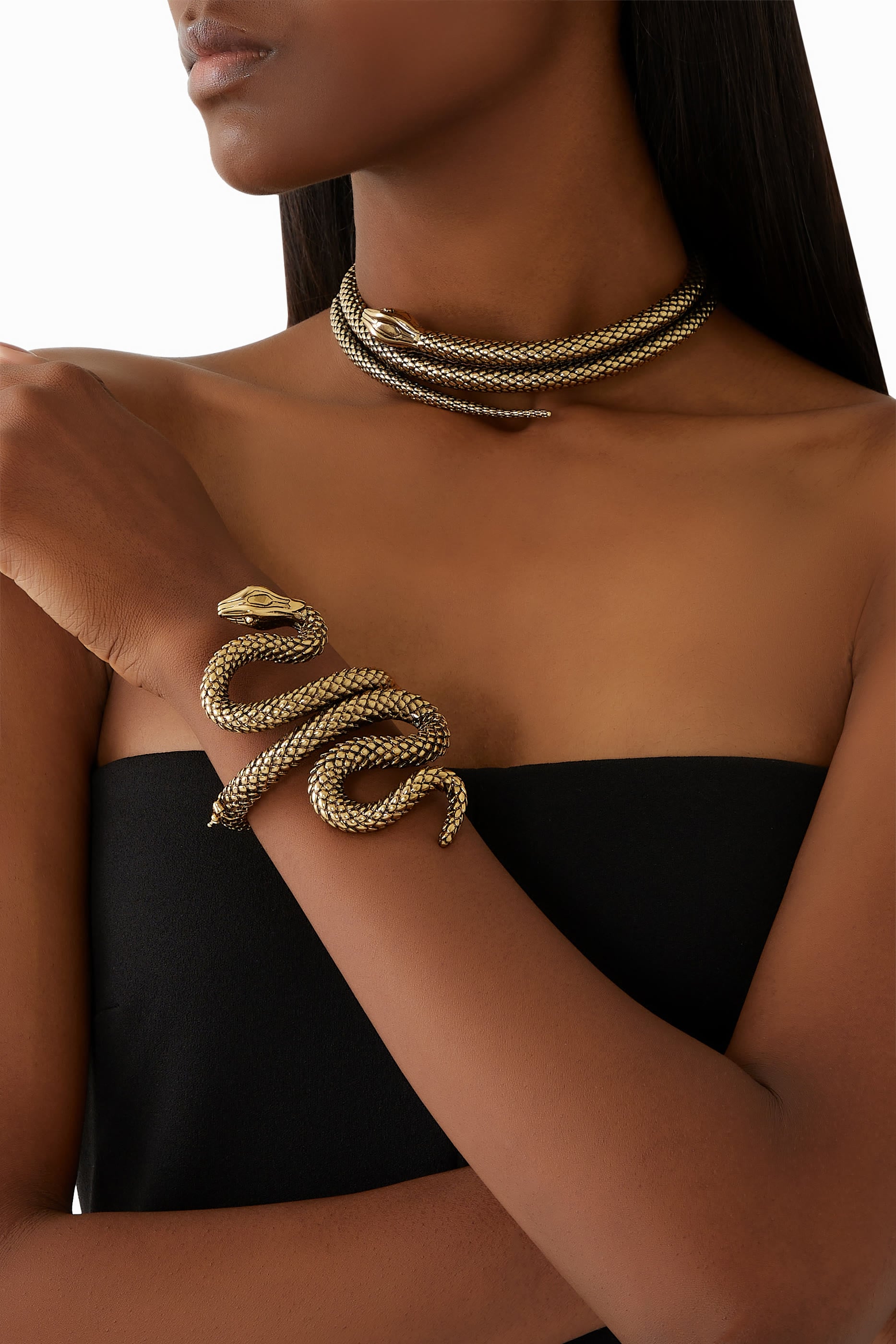 The Chlo&eacute; Snake Bracelet, Brass
