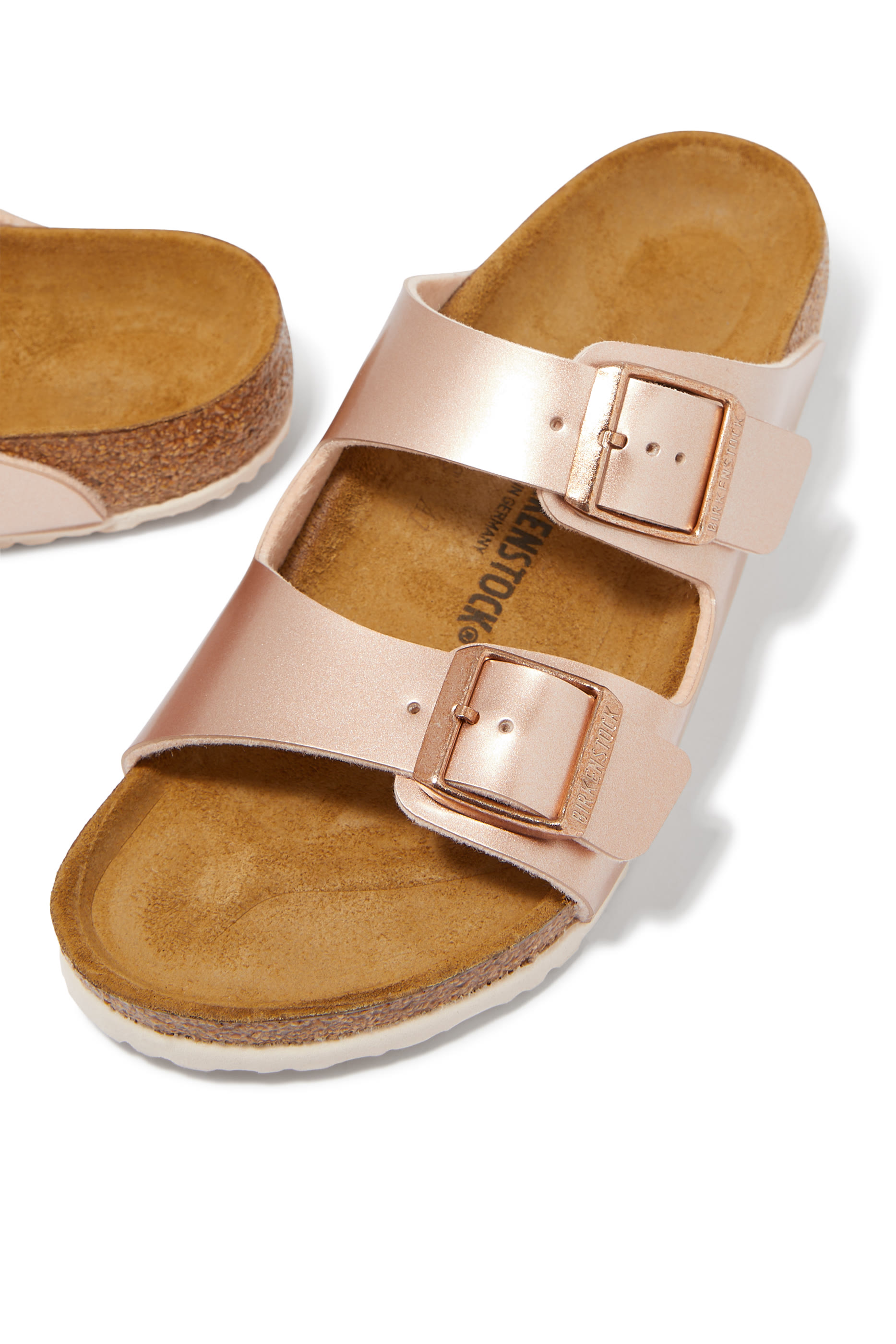 Kids Arizona Birko-Flor Metallic Sandals