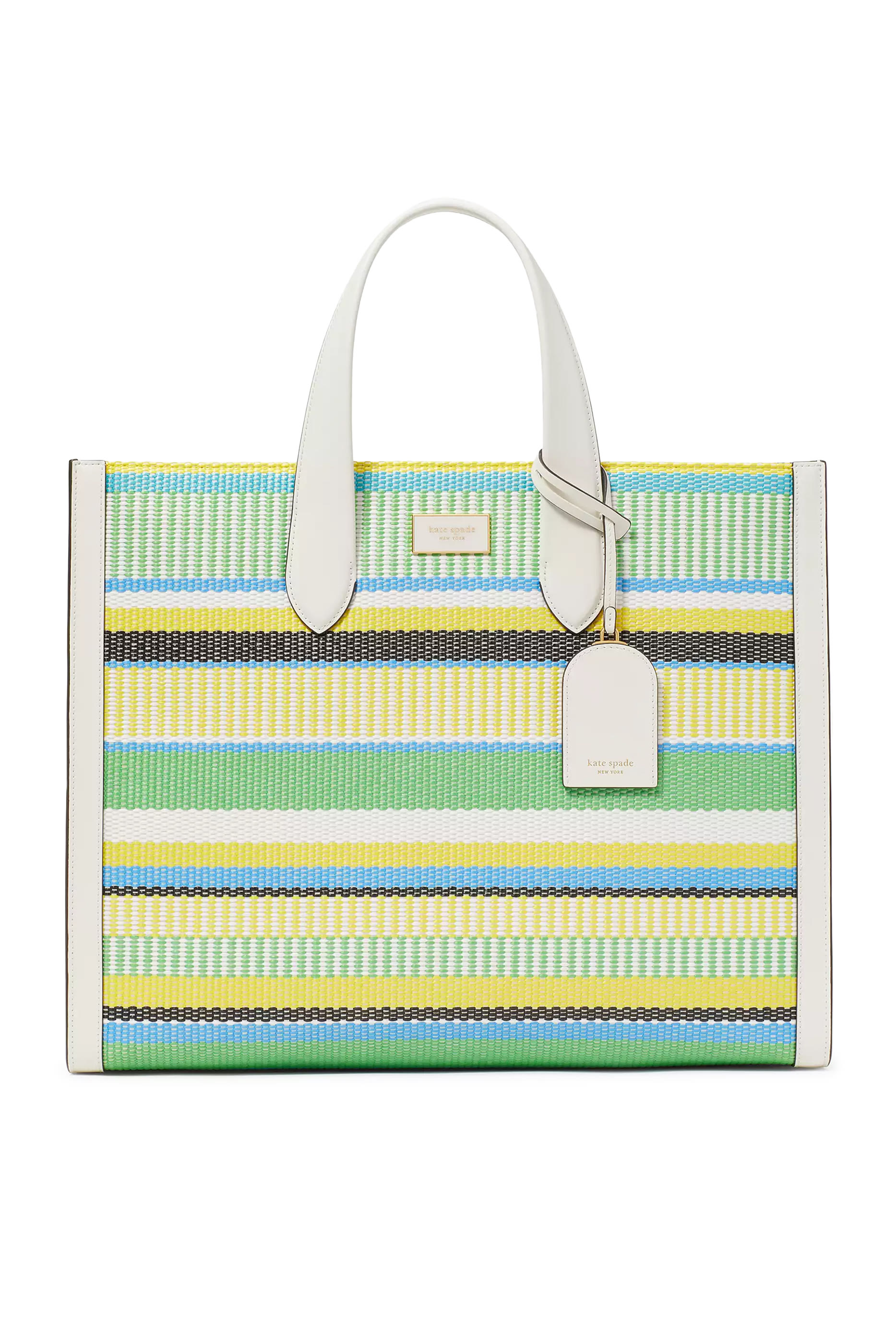 Manhattan Striped Woven Large Tote Bag