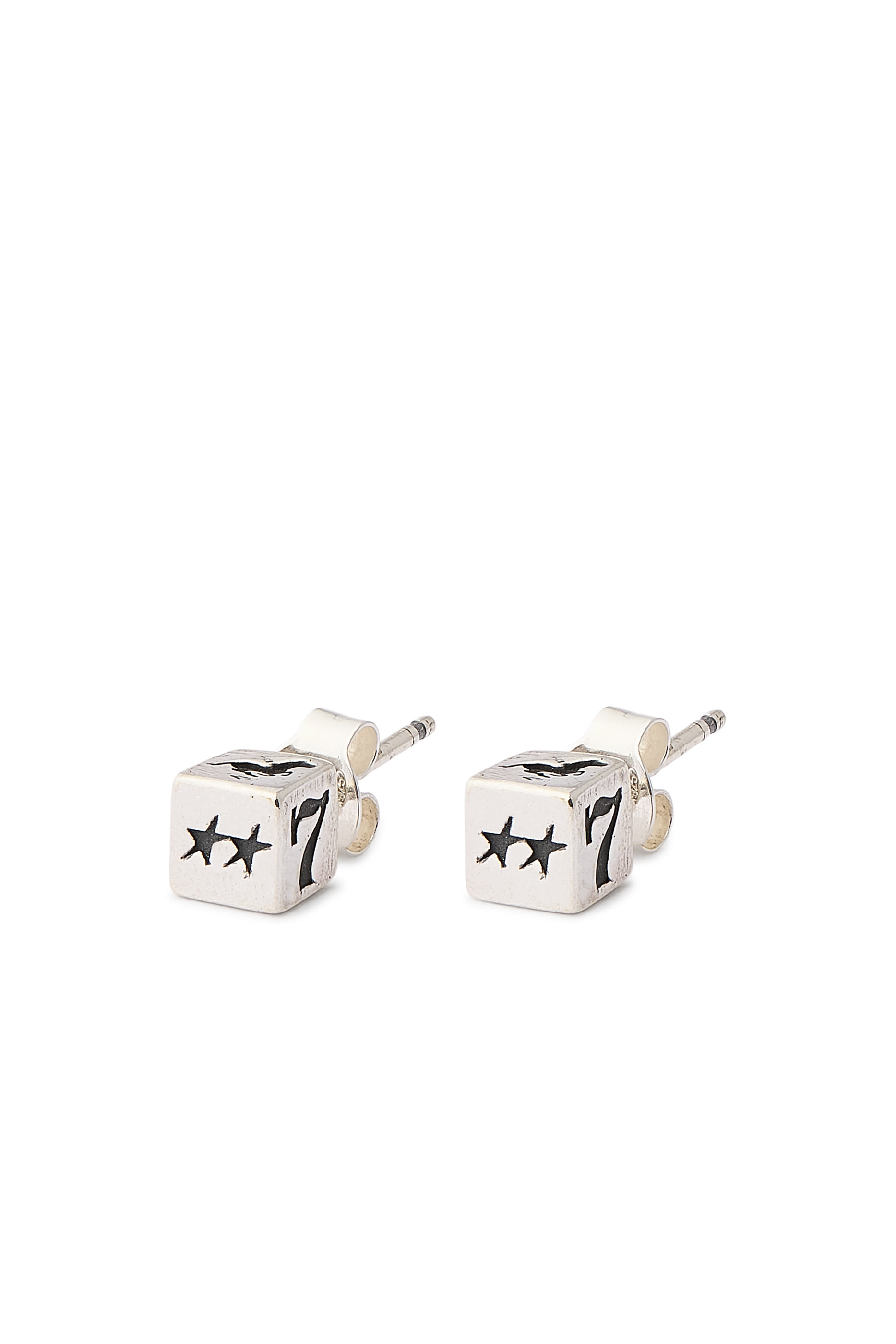 Dice Stud Earrings,  Sterling Silver