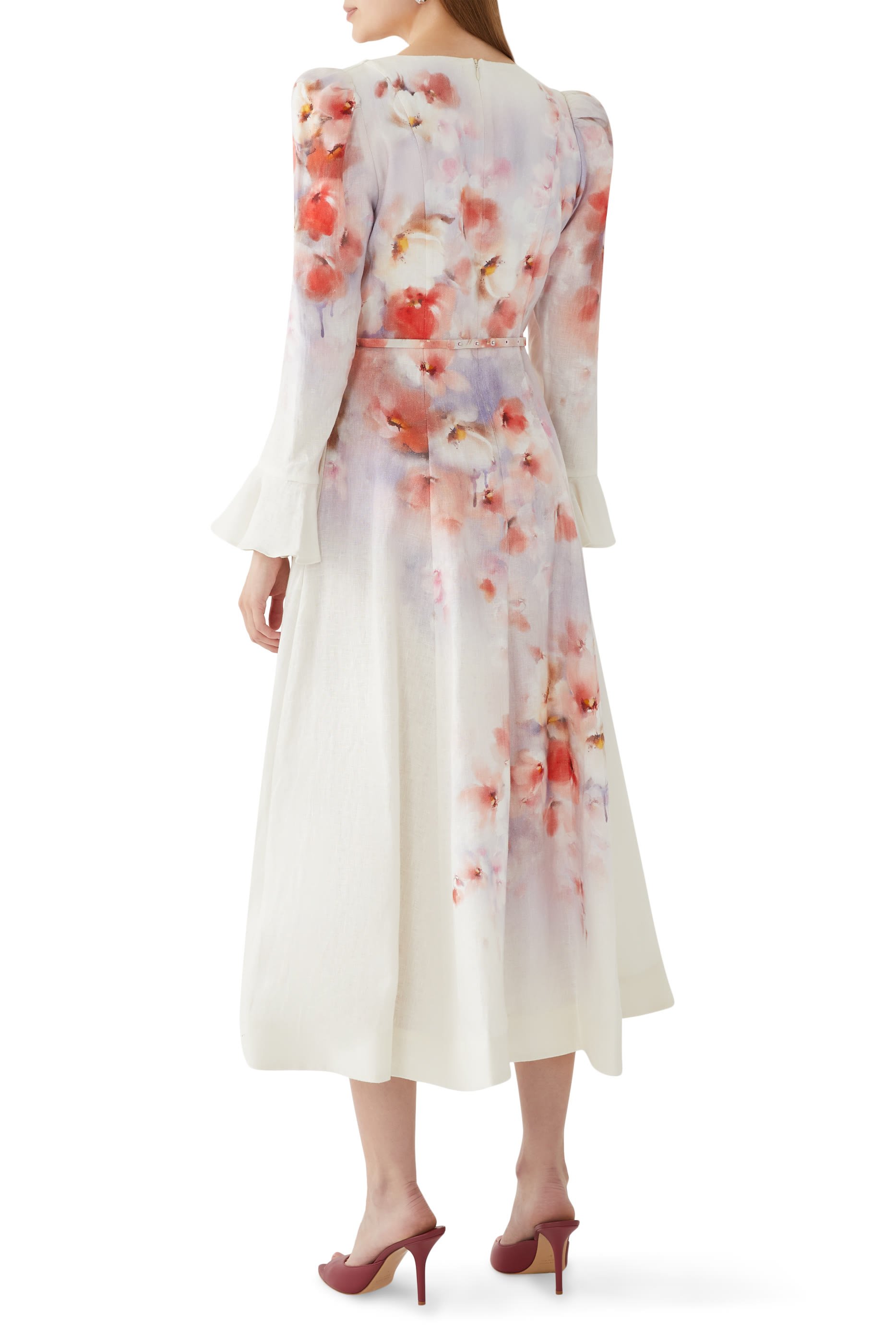 Crush Frill Sleeved Midi Dress