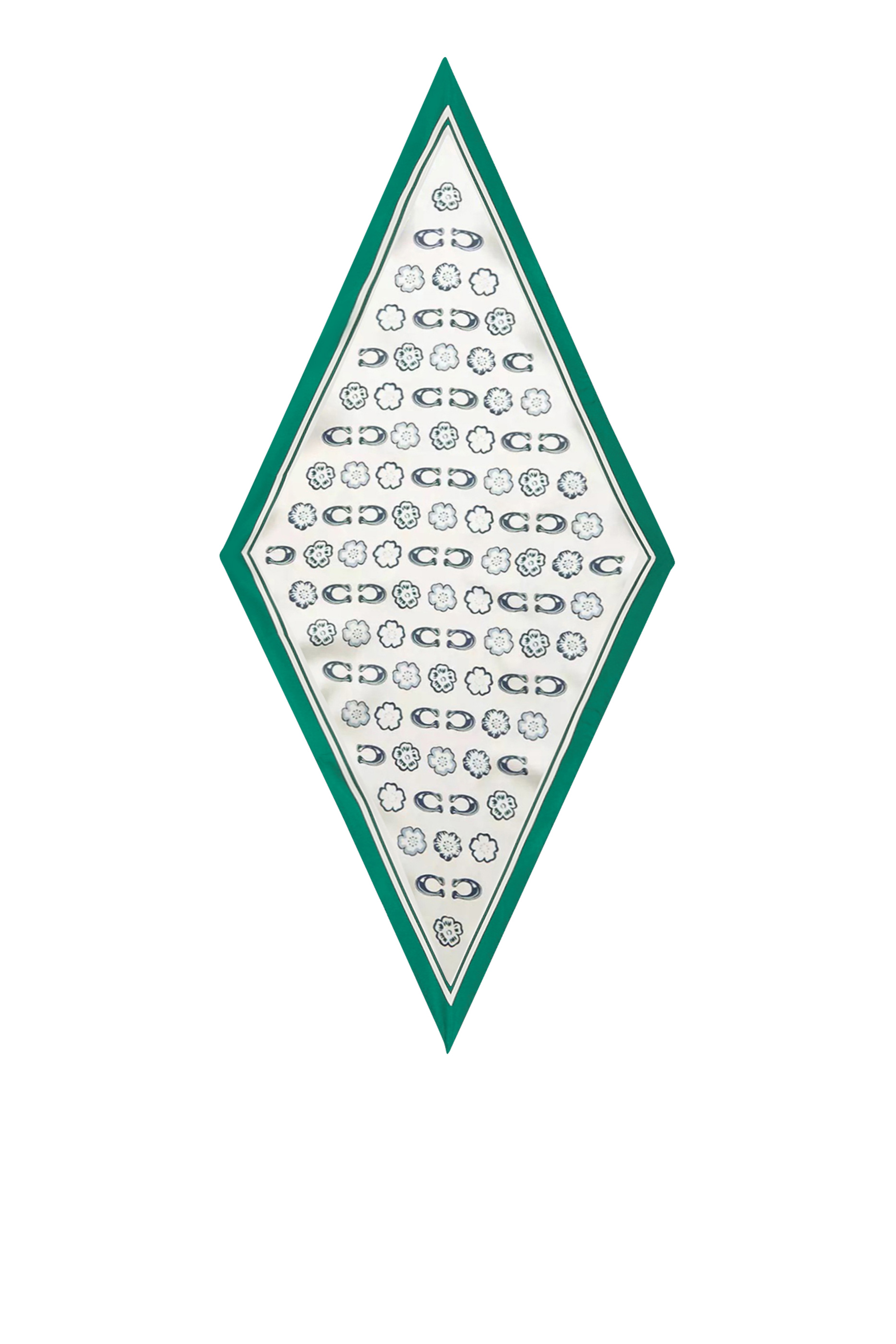 Tea Rose Print Silk Diamond Scarf