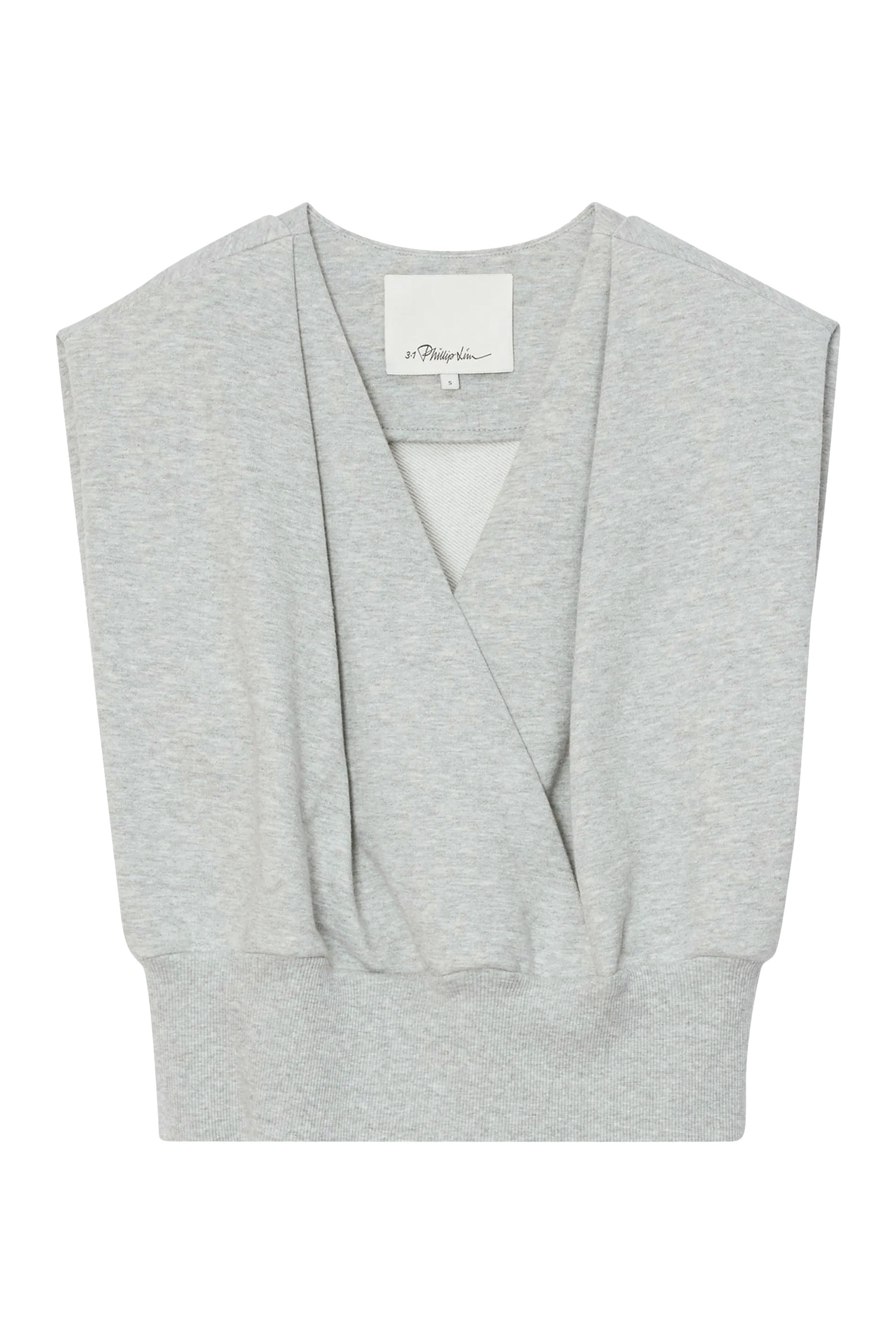 Draped Sleeveless French Terry Top