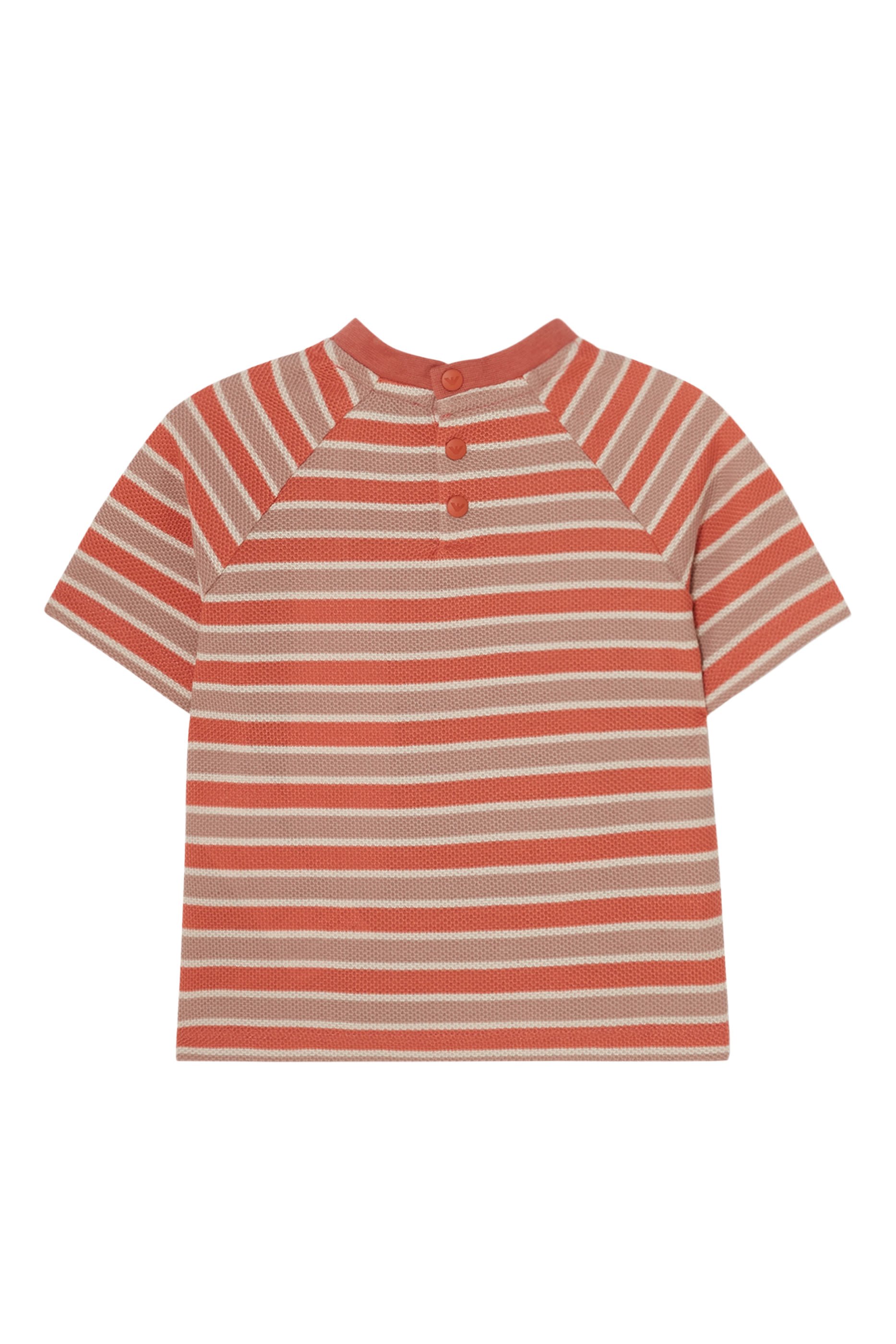 Kids Striped Eagle Logo T-Shirt