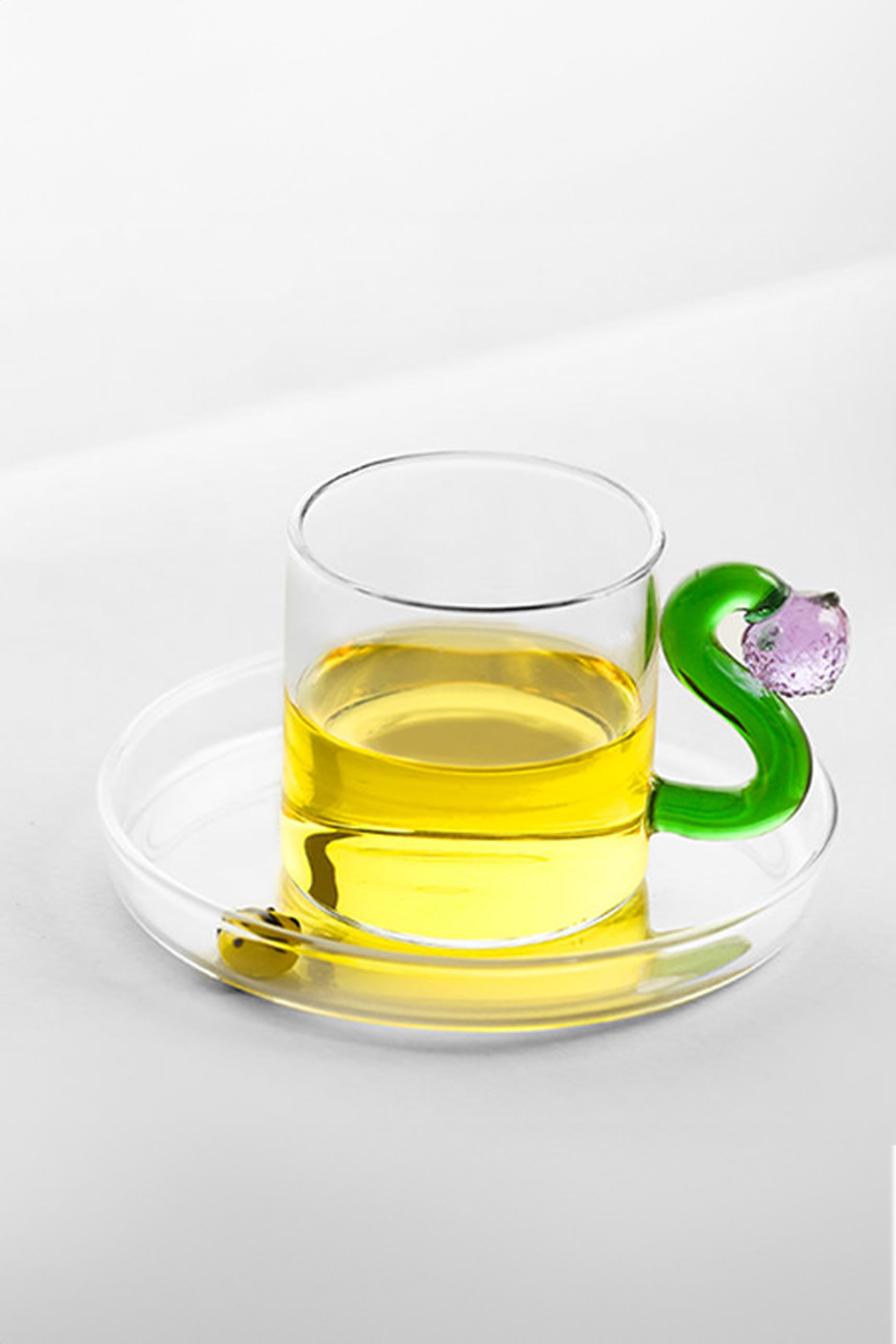 Fruits & Flowers Strawberry Coffee Cup & Saucer