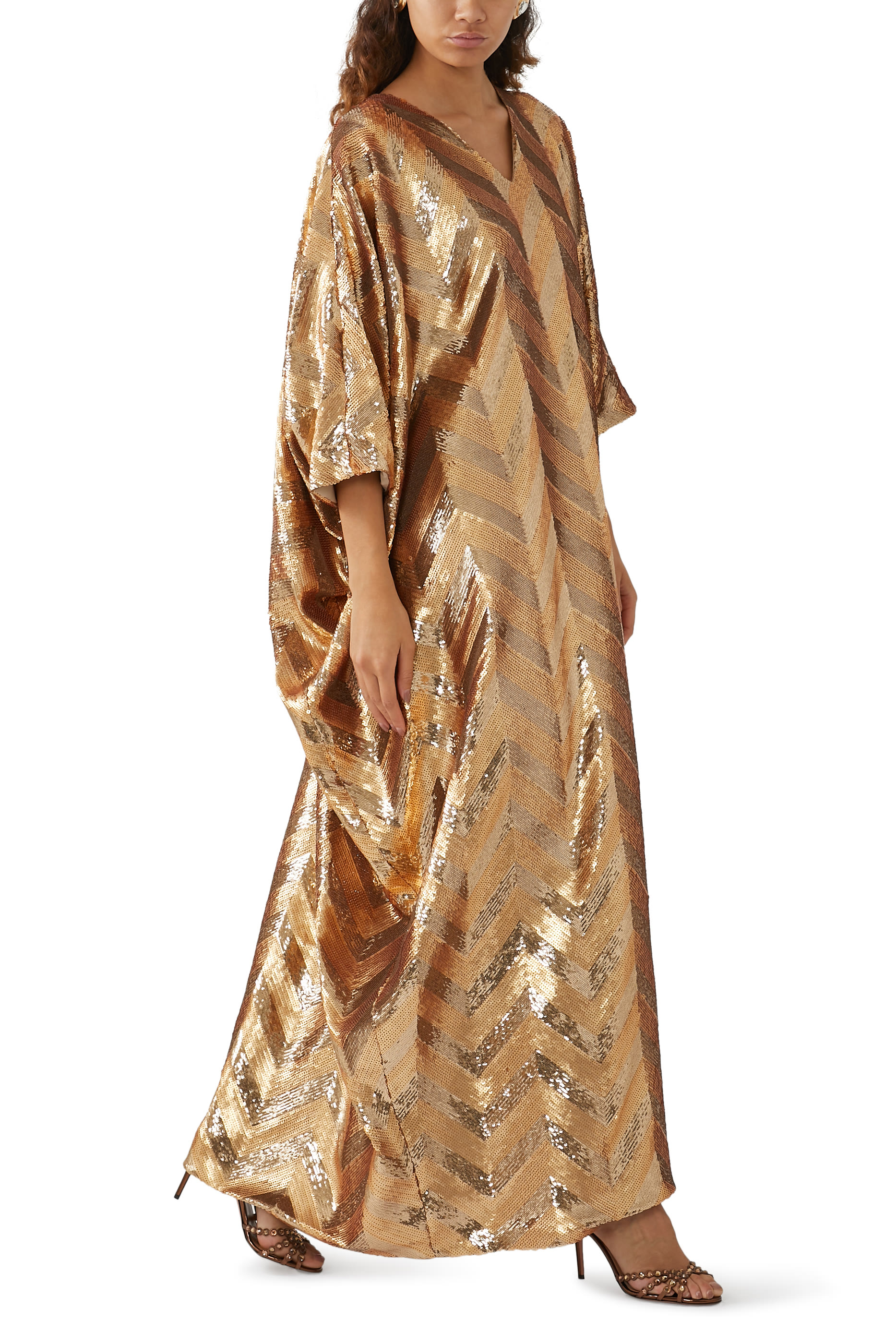 Metallic Chevron Kaftan