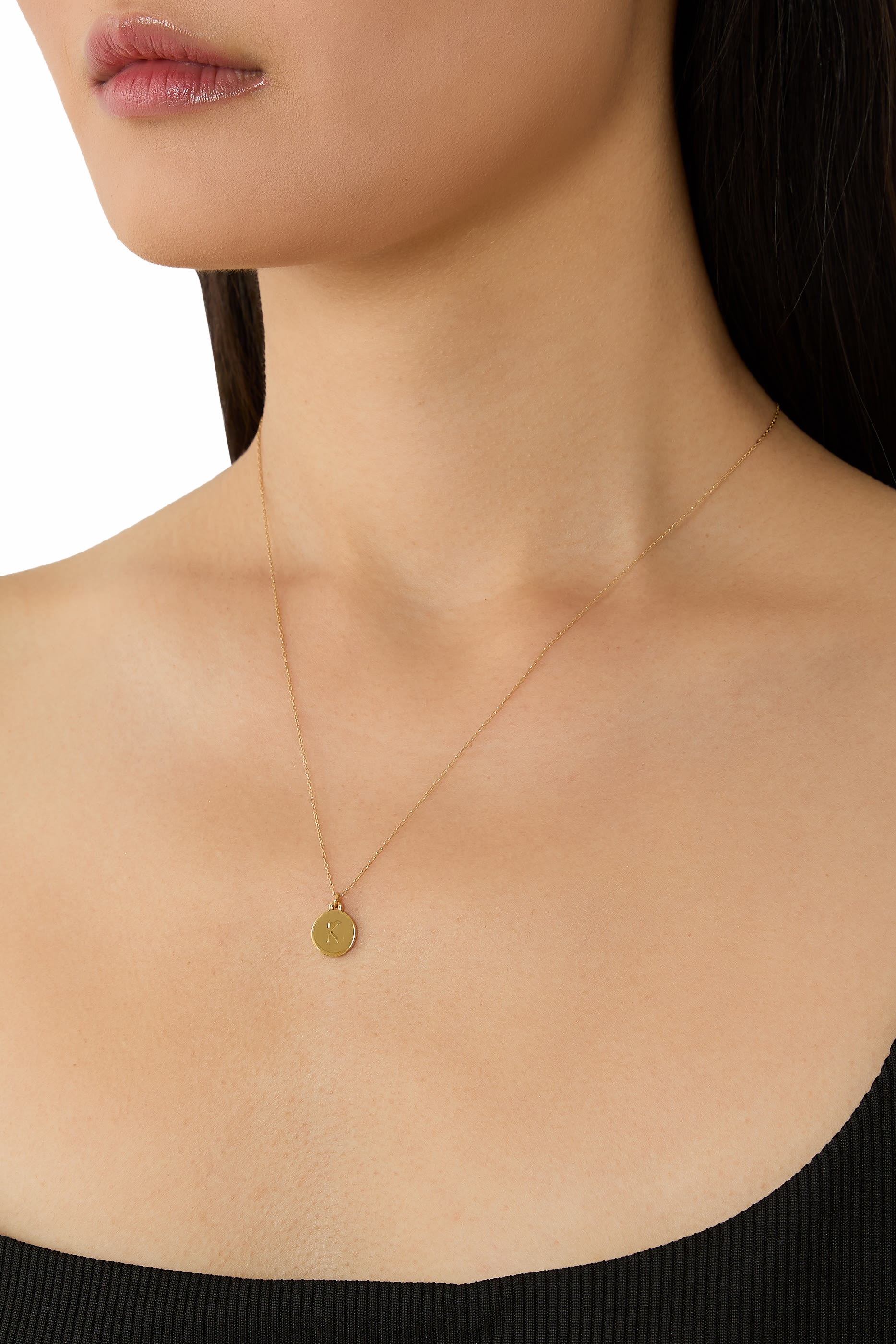 Initial Mini Pendant, Plated Metal