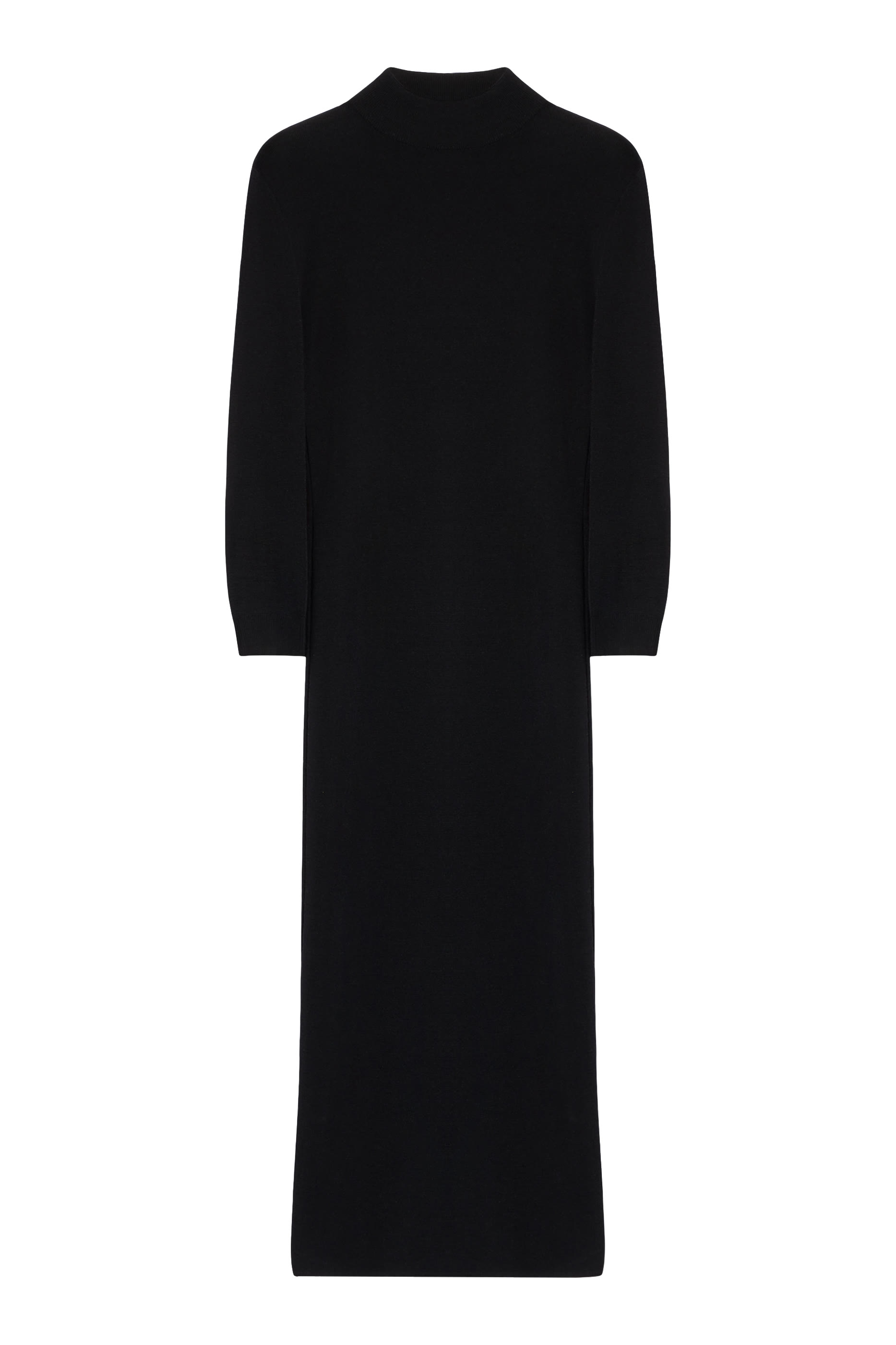 Horsebit Detail Long Wool Dress