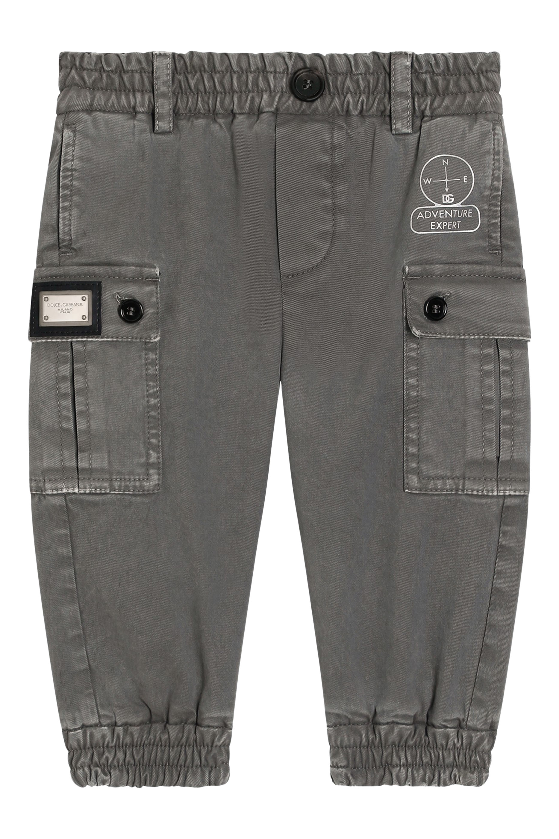Logo Metal Tag Gabardine Cargo Pants