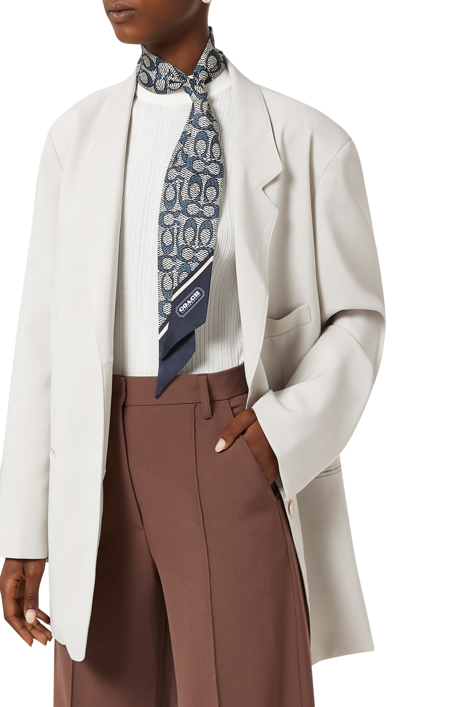 Vintage Signature Print Skinny Scarf