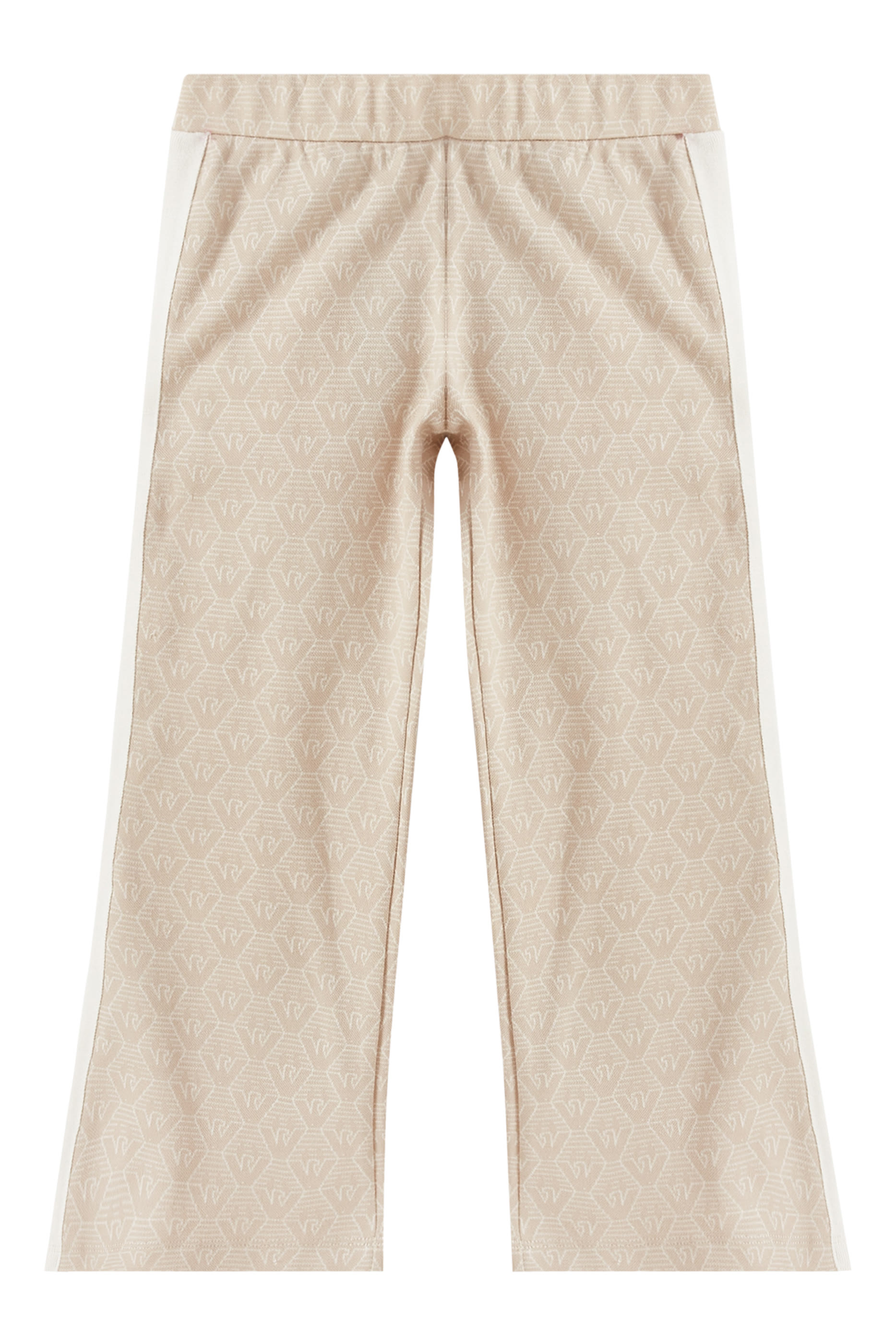 Kids Flared Trousers in All-Over Eagle Jacquard Jersey