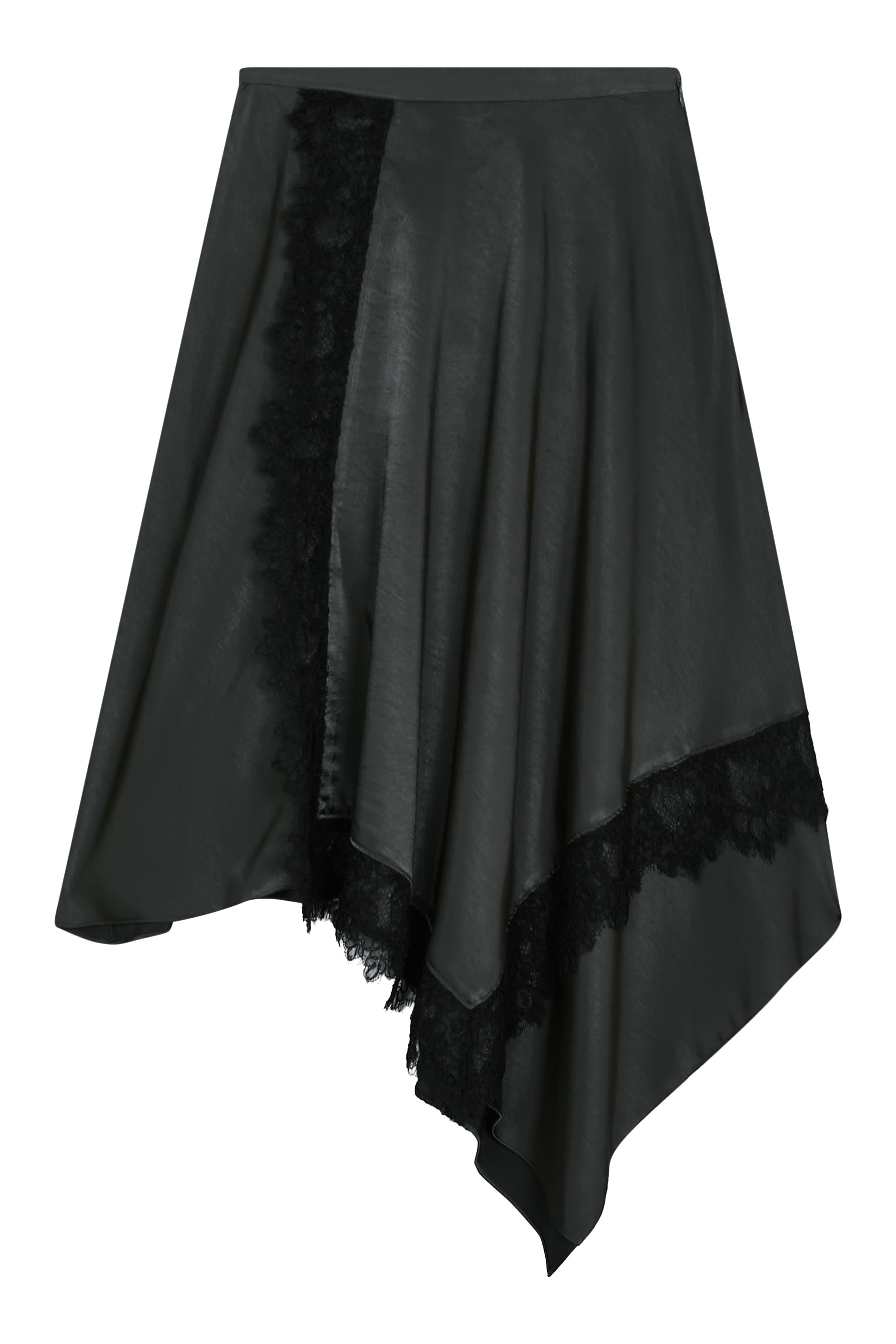 Lace Trim Midi Skirt