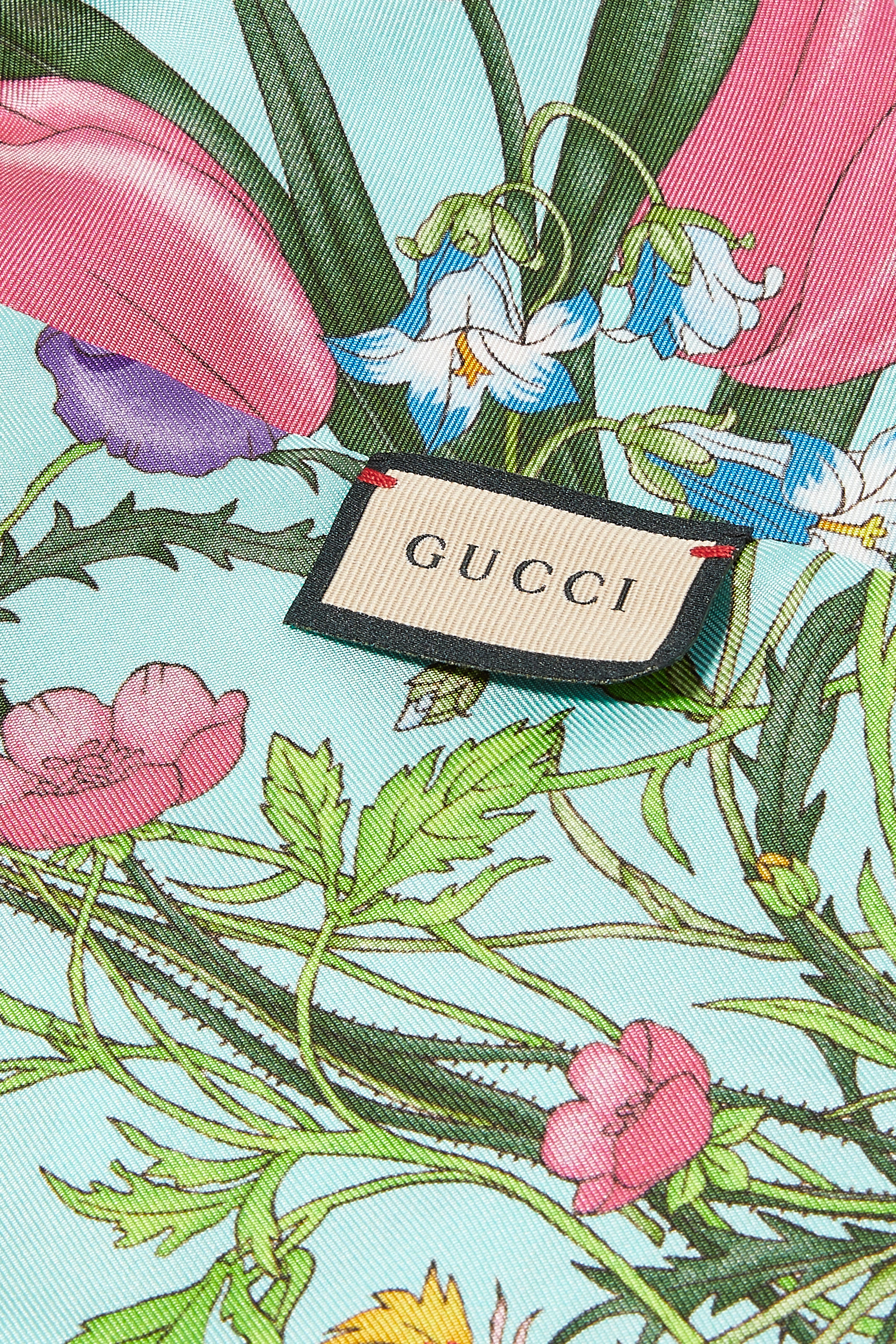 Flora Print Silk Neck Bow