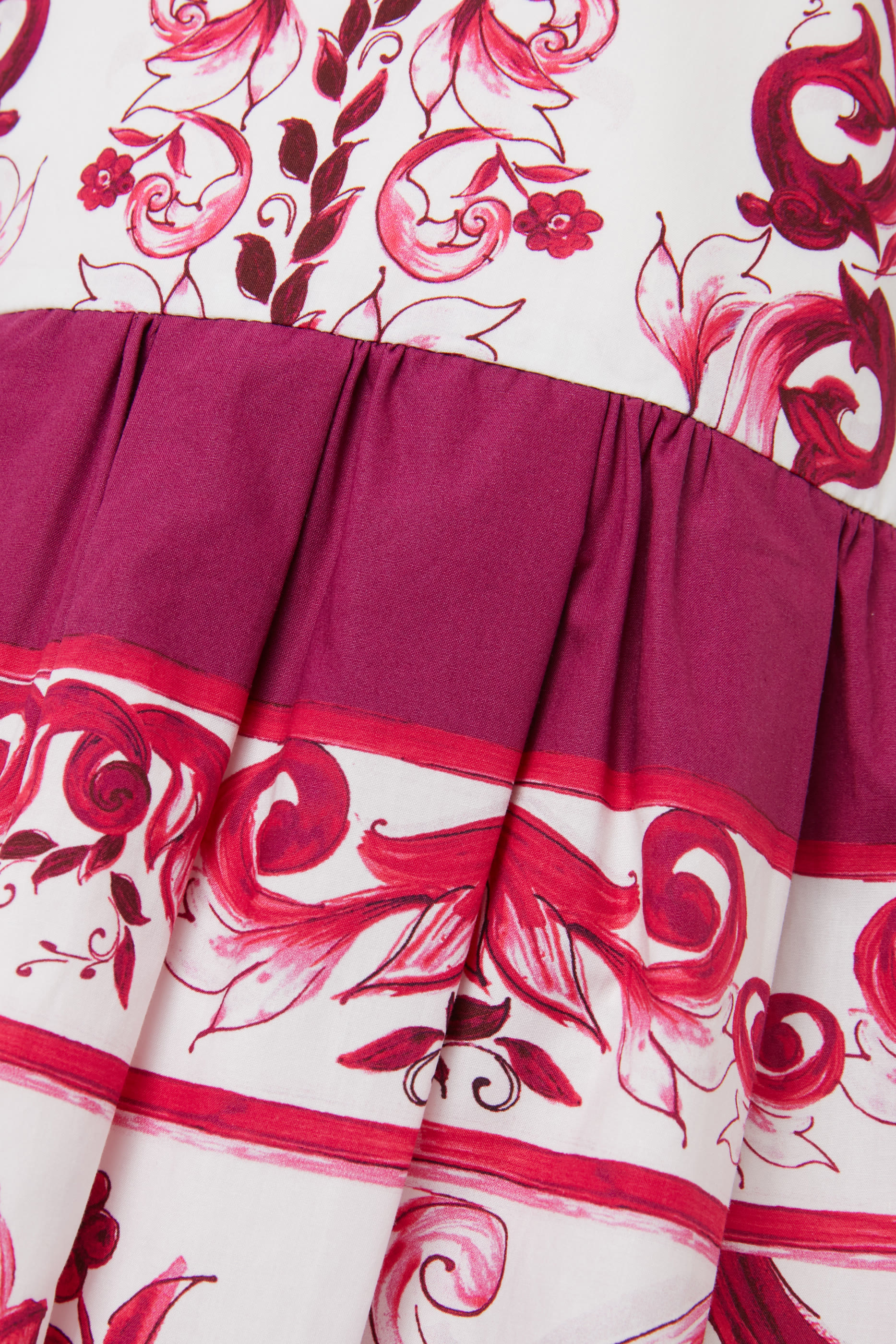 Majolica Print Cotton Long Dress