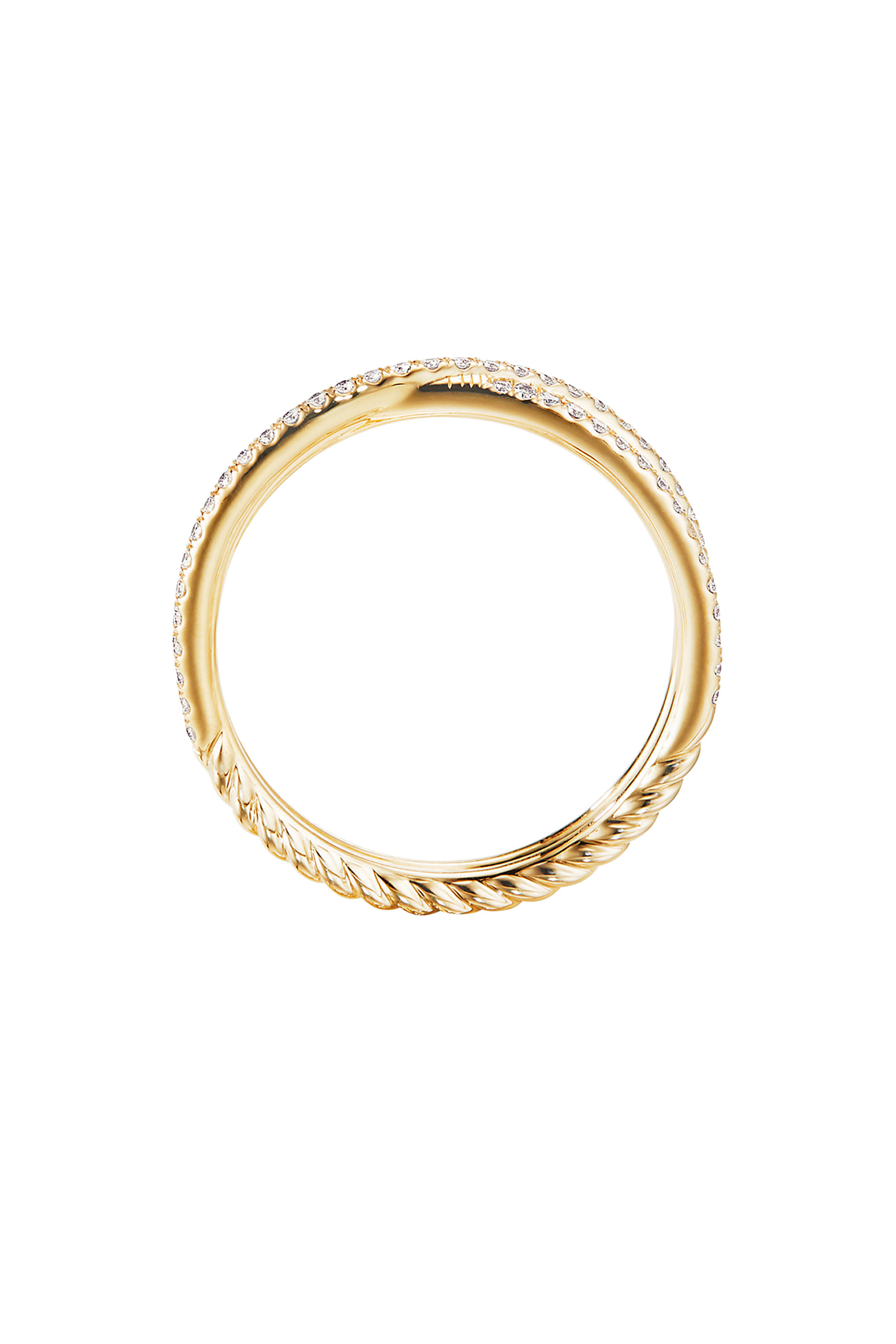 Crossover Band Ring, 18k Gold & Diamond